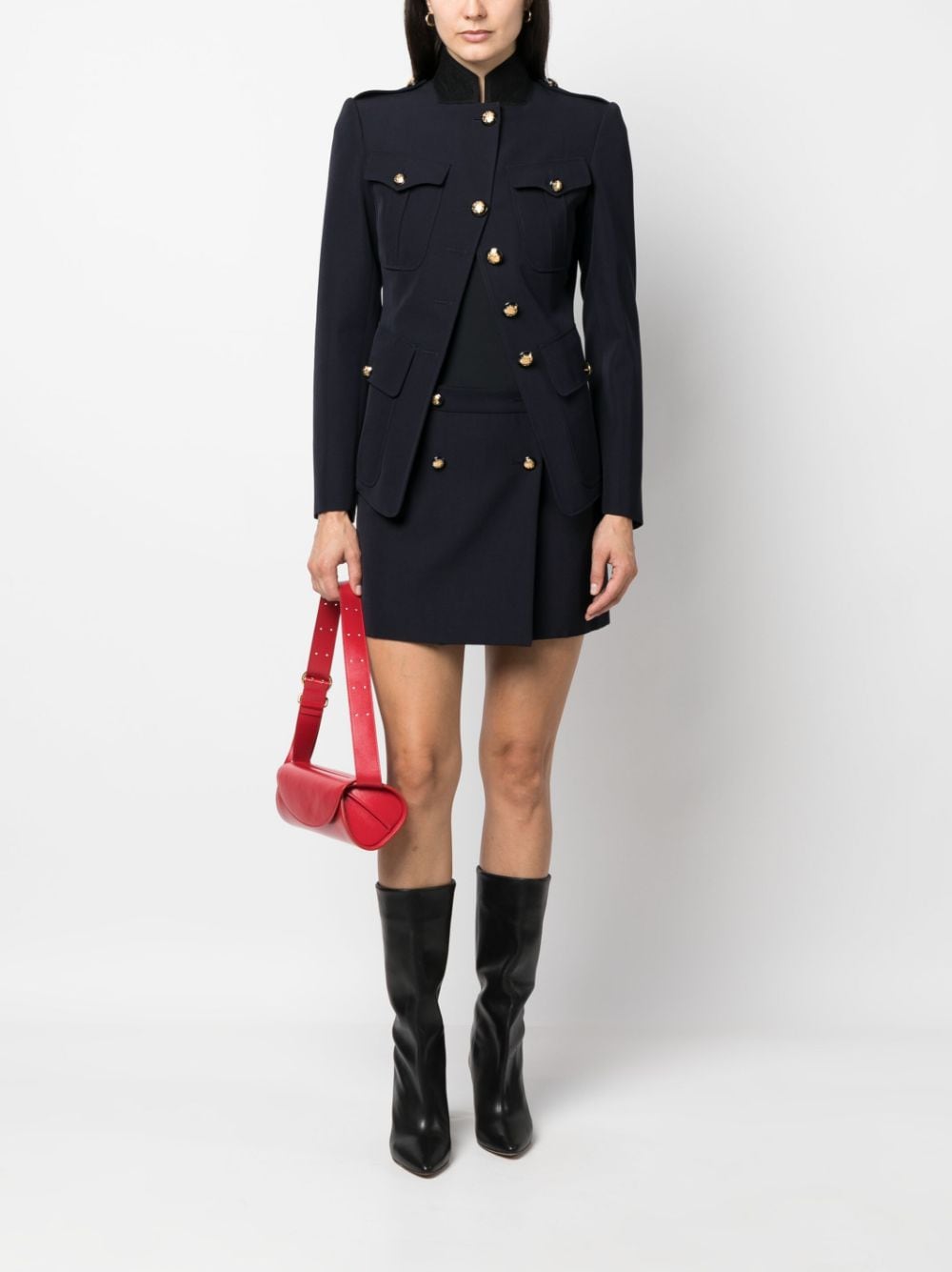 Alexander McQueen wool-cotton blend mini wrap skirt - view 2