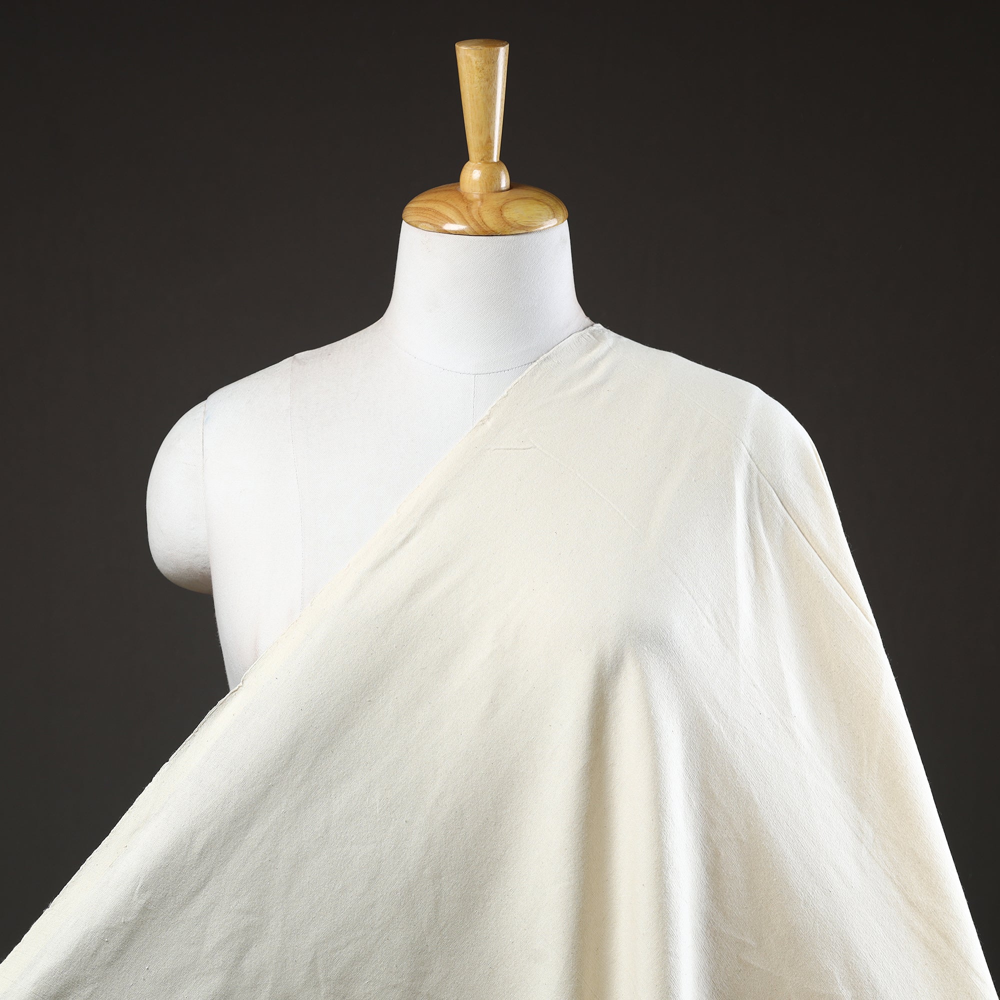 AHA VASTRA HANDLOOM Beige - Jhiri Pure Handloom Cotton Fabric 11