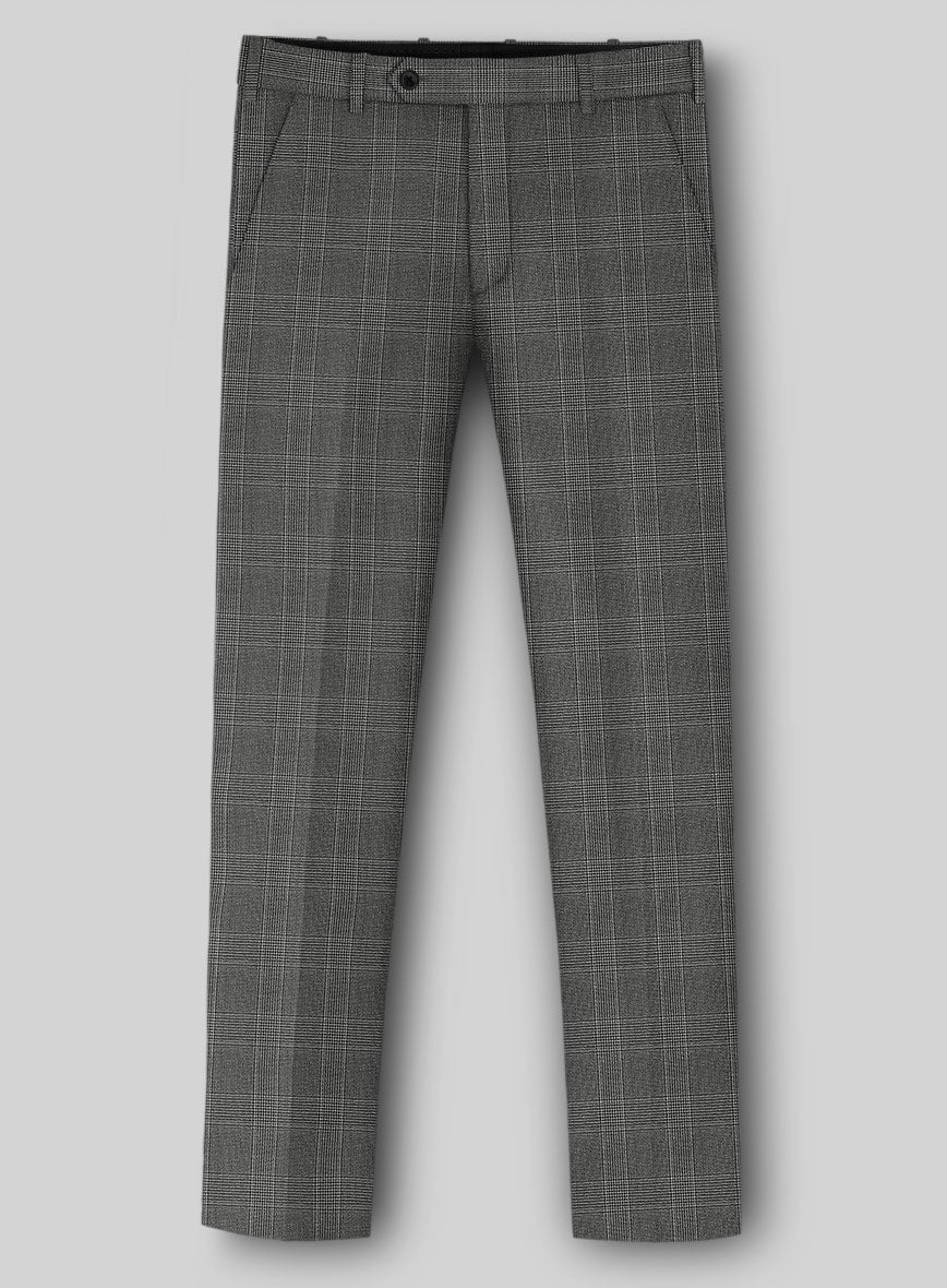 StudioSuits Napolean Porter Prince Of Wales Gray Wool Pants
