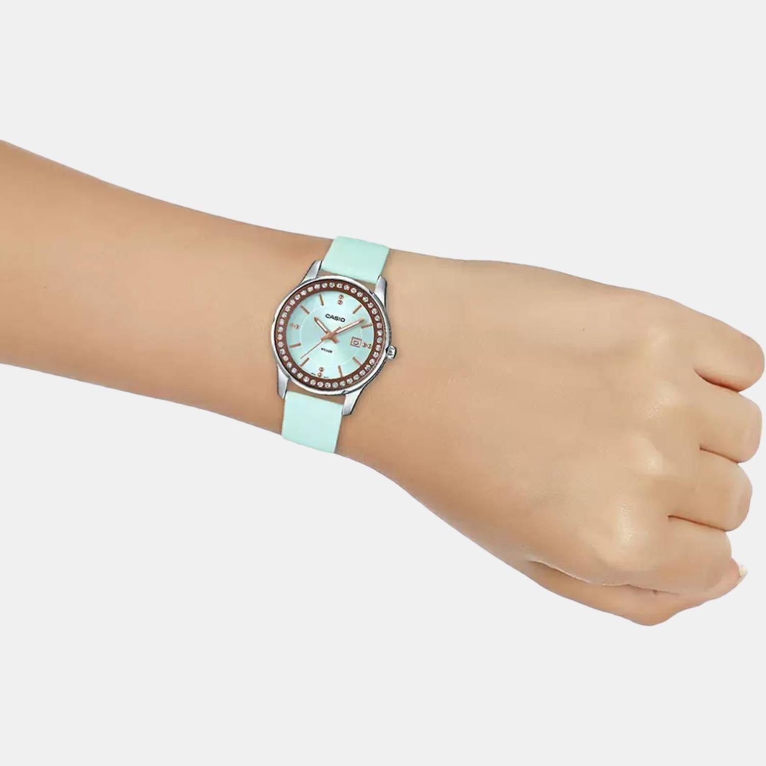 Casio Enticer Women Quartz Blue Dial Analog Leather Watch A1583 - view 6