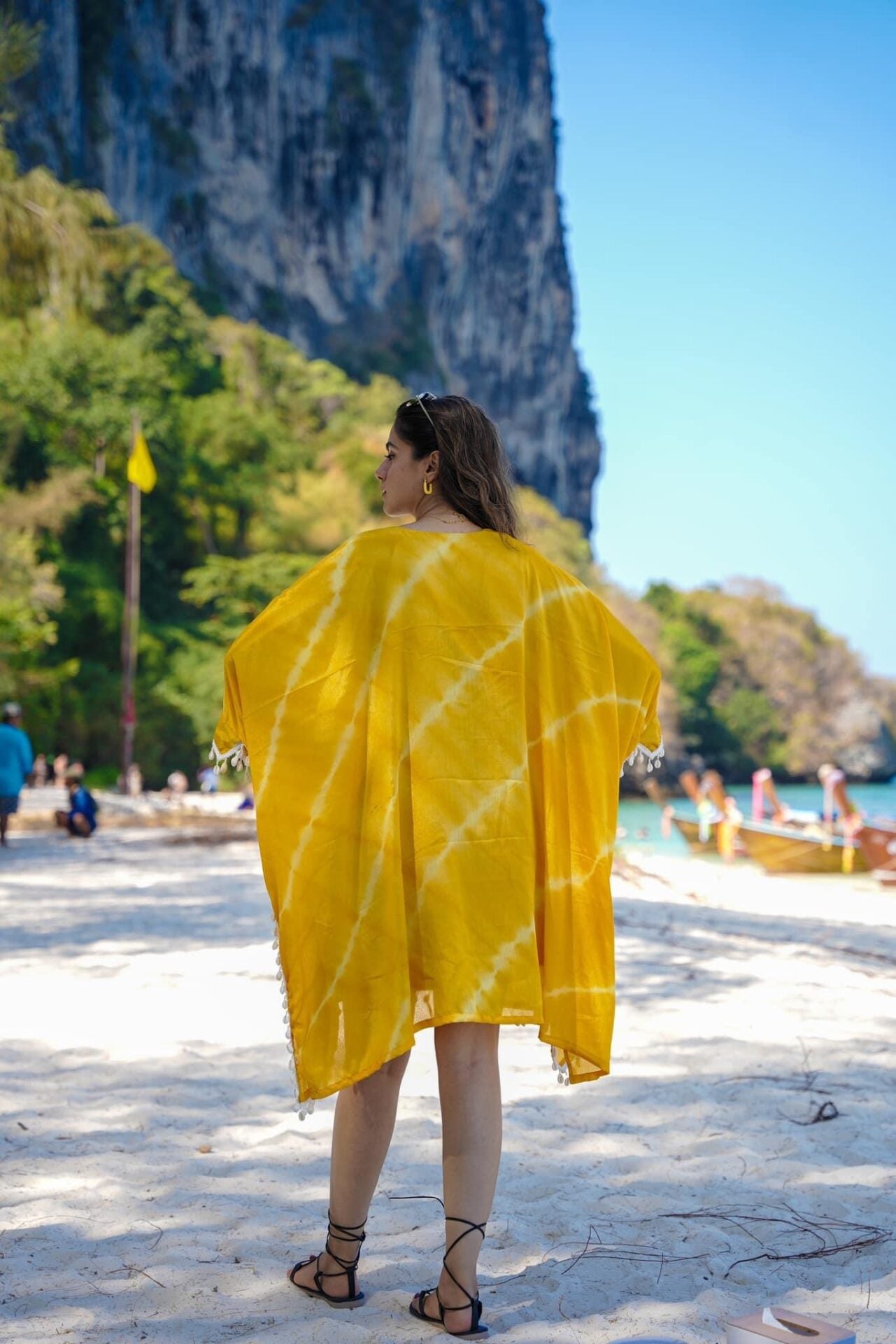 Idaho-o Masha yellow crepe kaftan - view 4