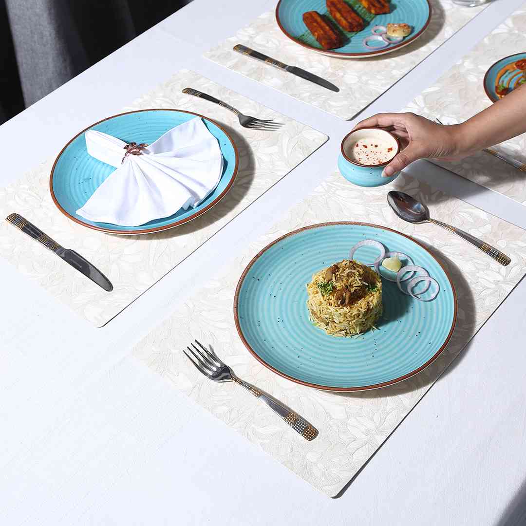 Wonderchef Valentina Reversible Floral & Solid Placemat Set of 6 - view 7