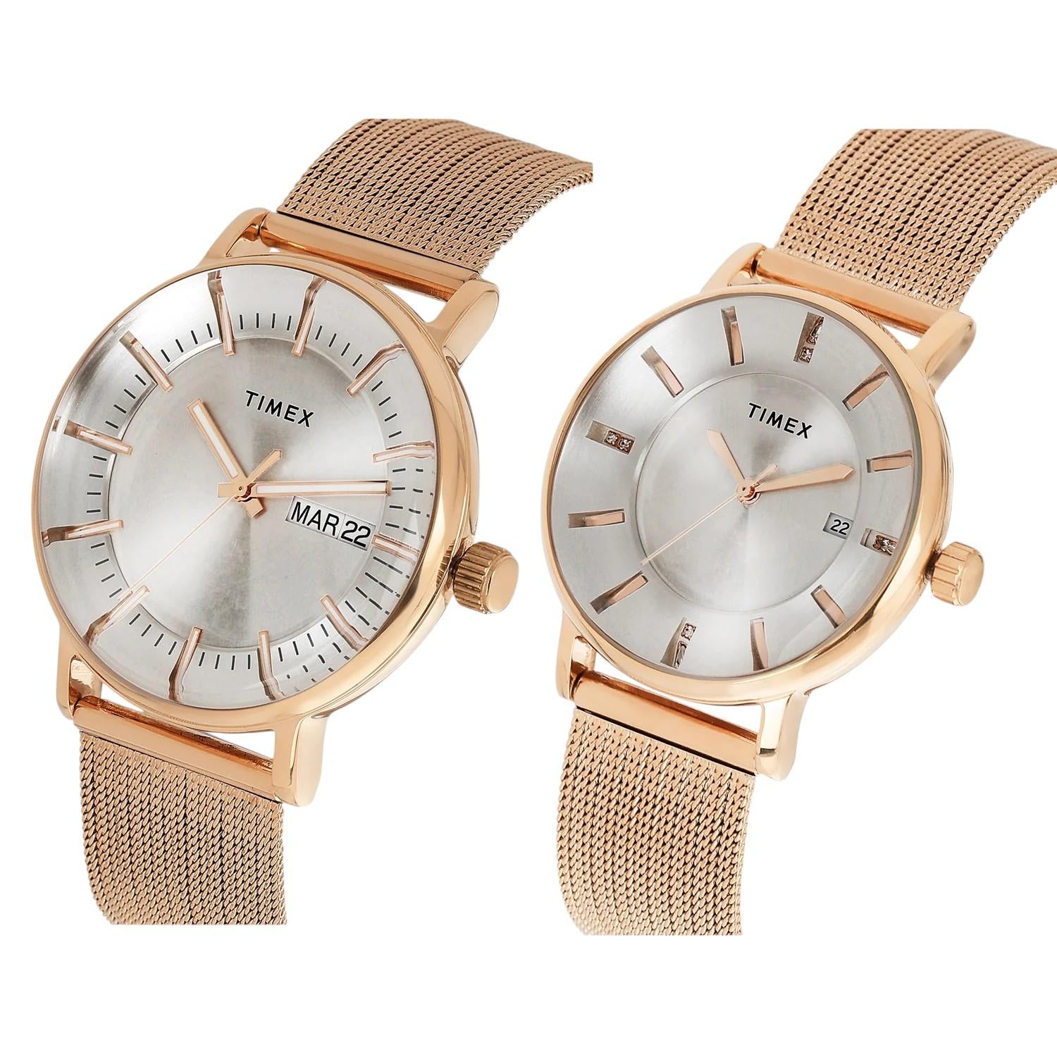 Timex Fashion Couple Quartz Silver Dial Analog Stainless Steel Watch TW00PR325 - view 2