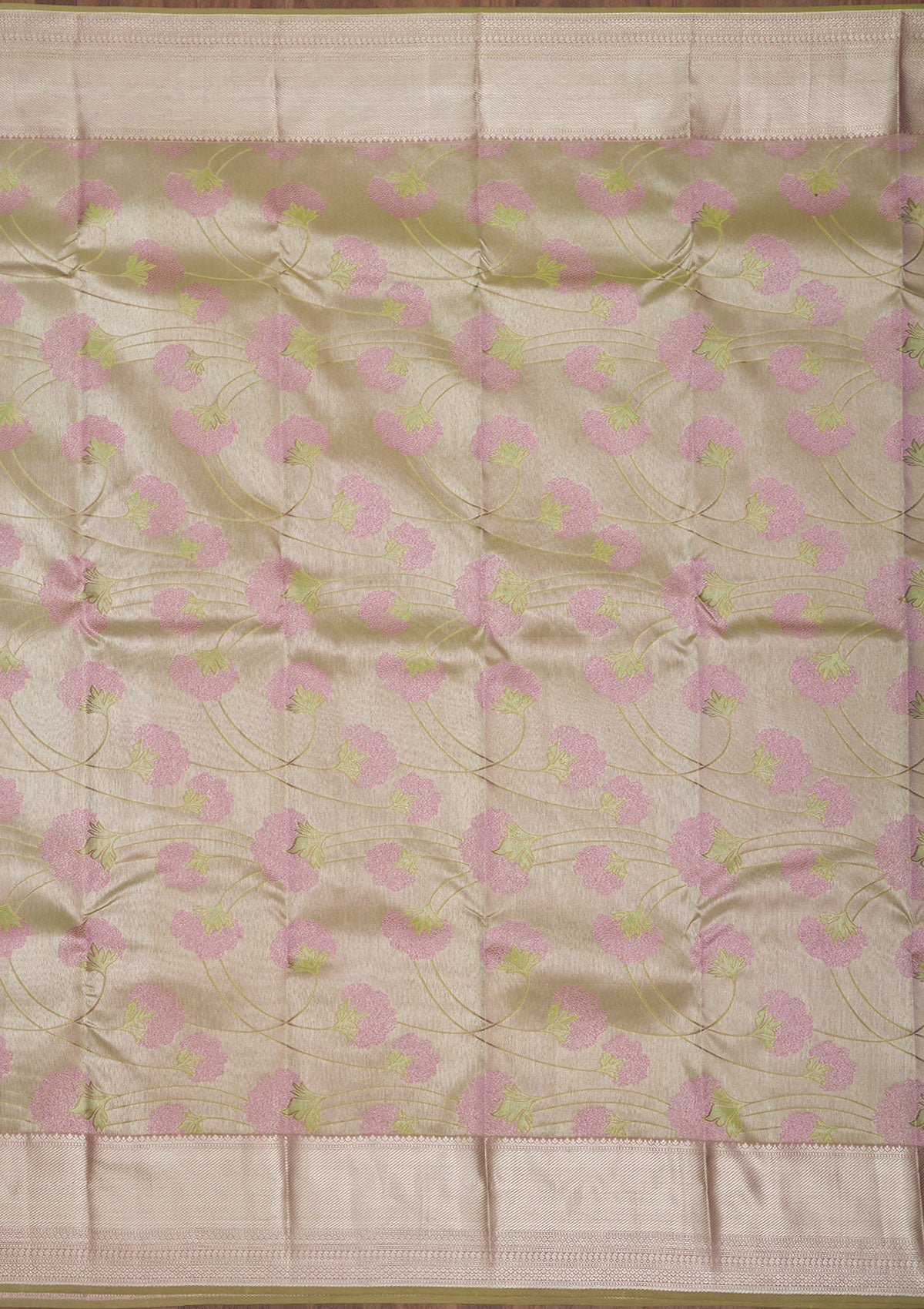 Koskii Pista Green Zariwork Pure Silk Saree – Women's - view 6