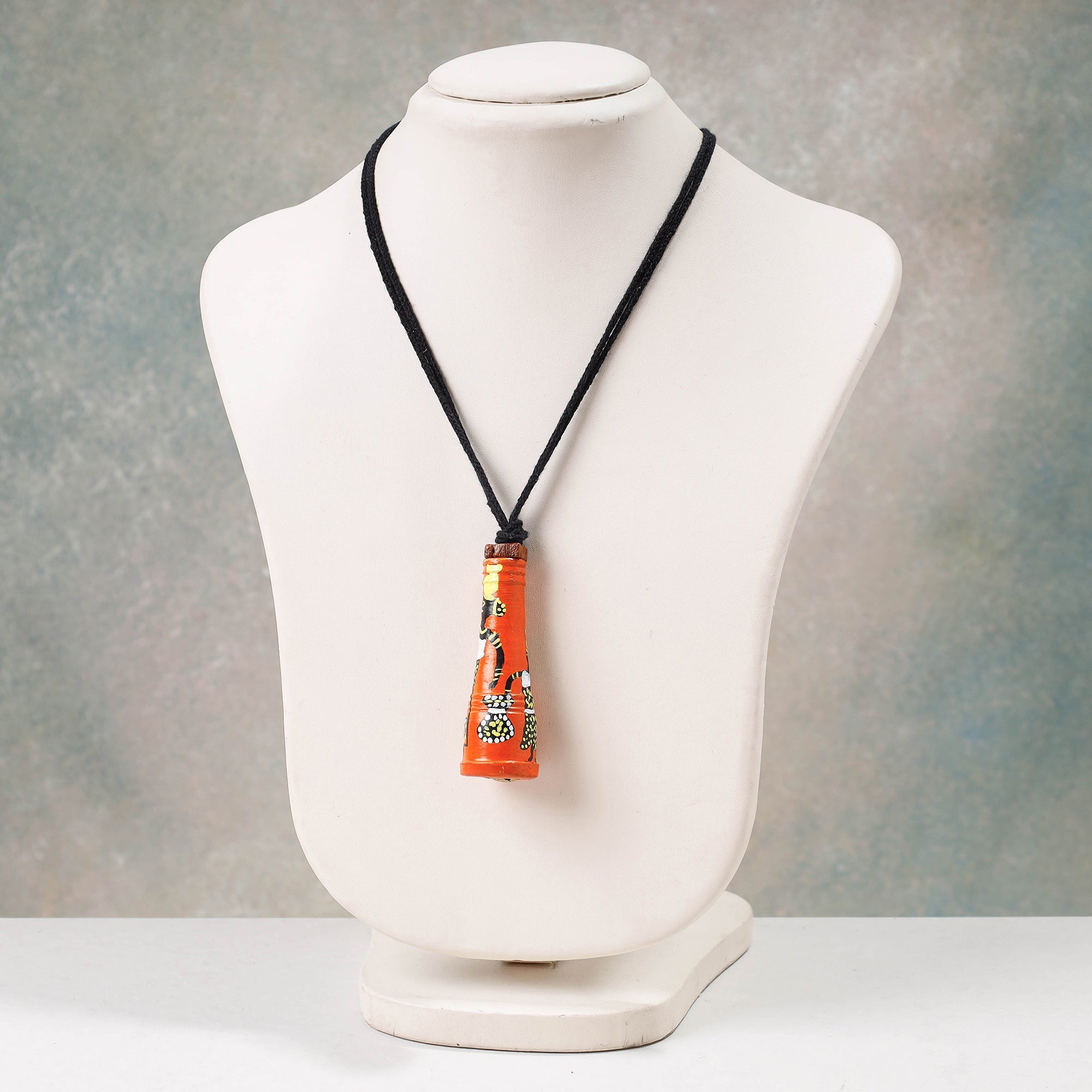 KHUSHBASH - HAPPY LOOM OF EAST Bishnupur Handpainted Terracotta Necklace