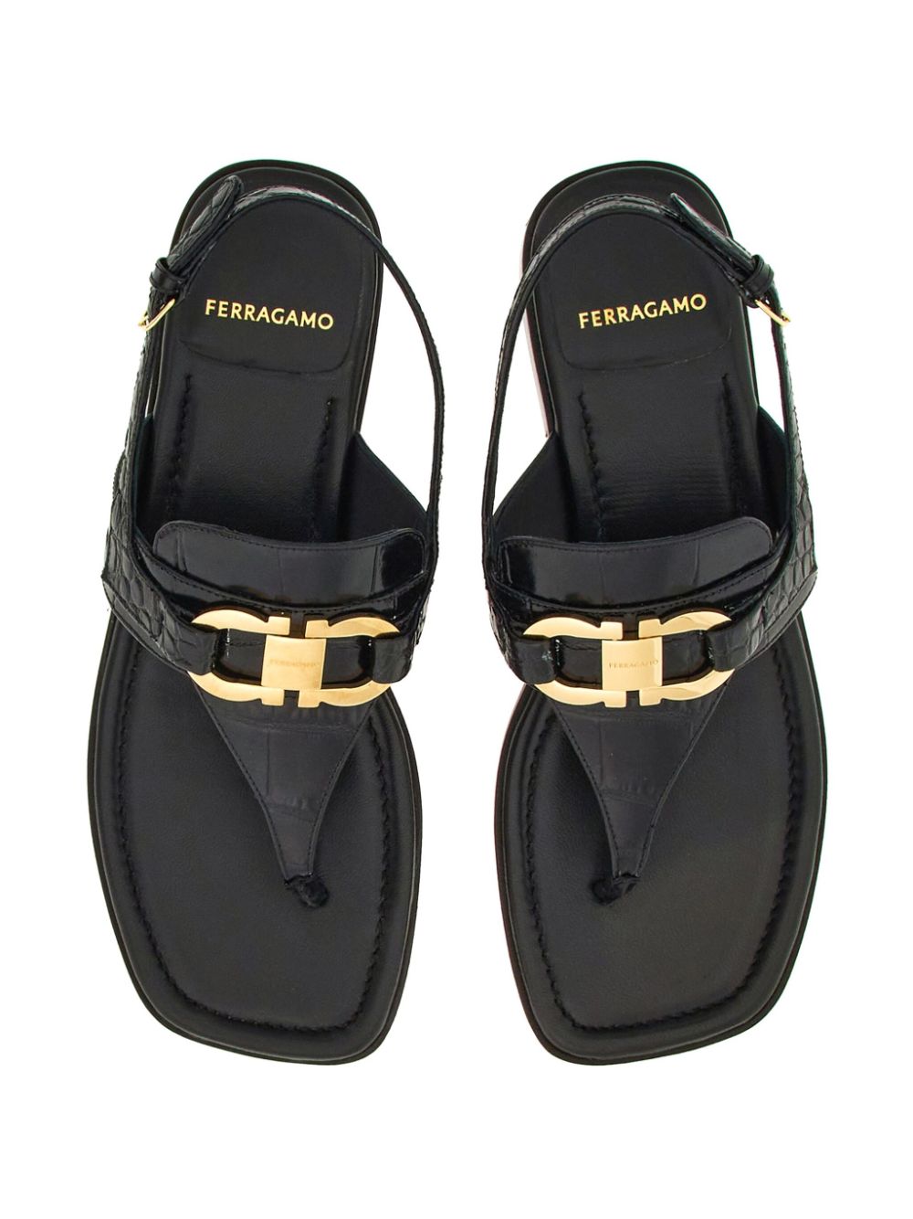 Ferragamo Gancini-buckle Leather Sandals - view 4