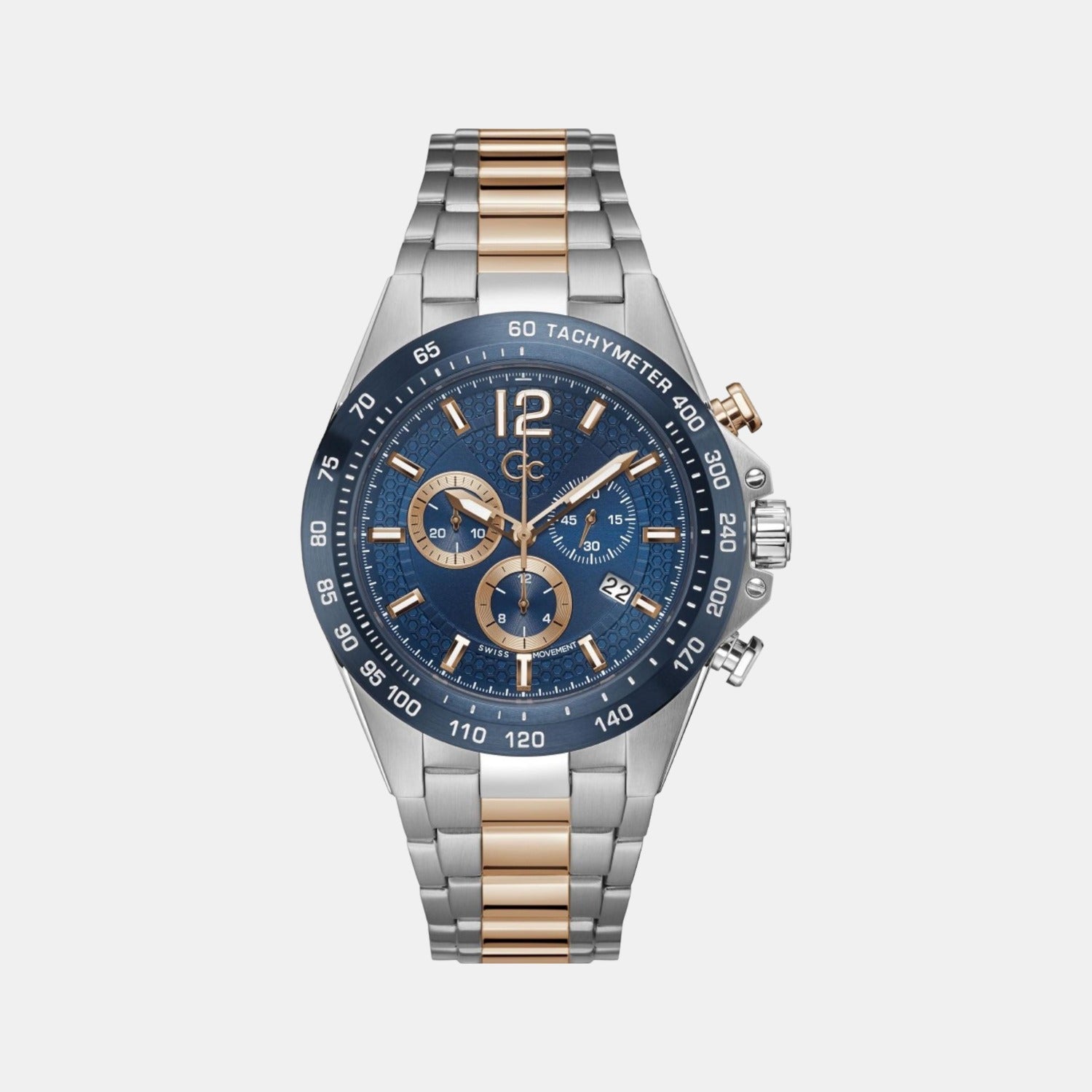 GC Audacious Chrono Men Quartz Blue Dial Chronograph Stainless Steel Watch Z07004G7MF