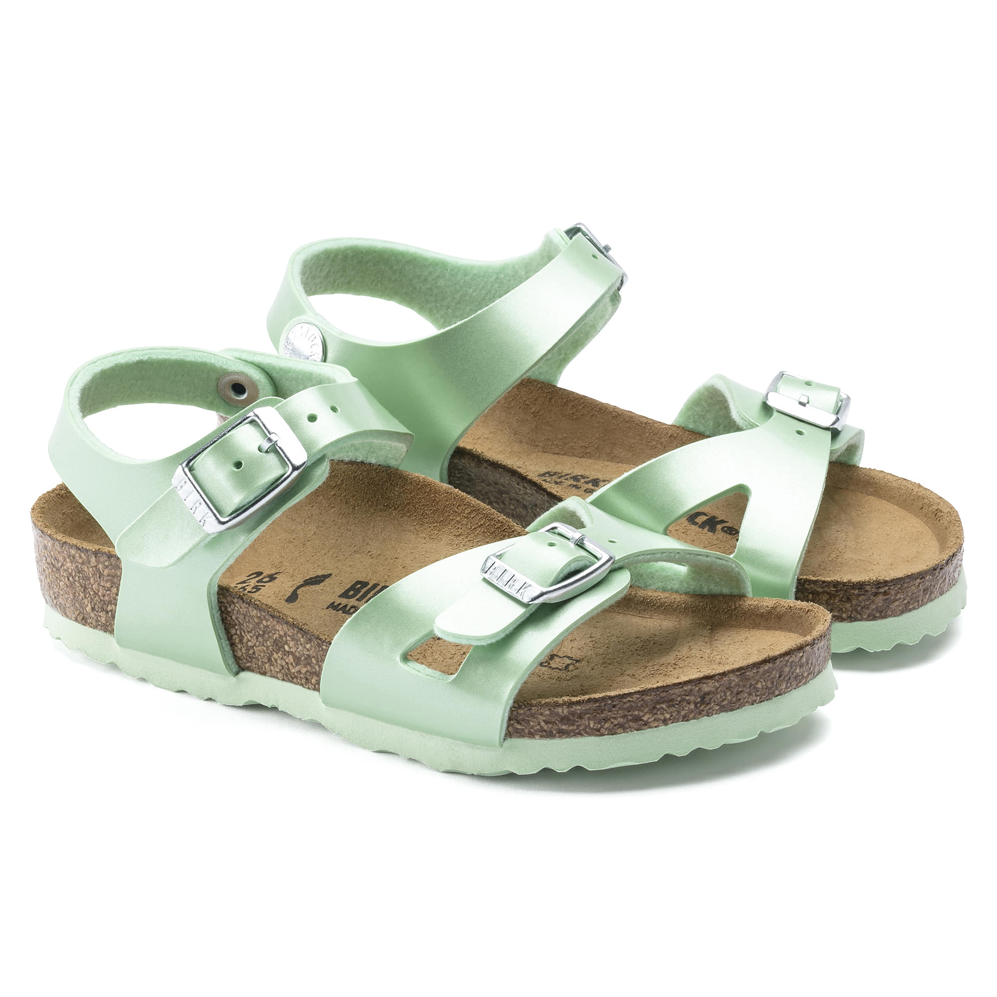 Birkenstock Rio Kids Birko-Flor – Green Green/Electric Metallic Mineral - view 4