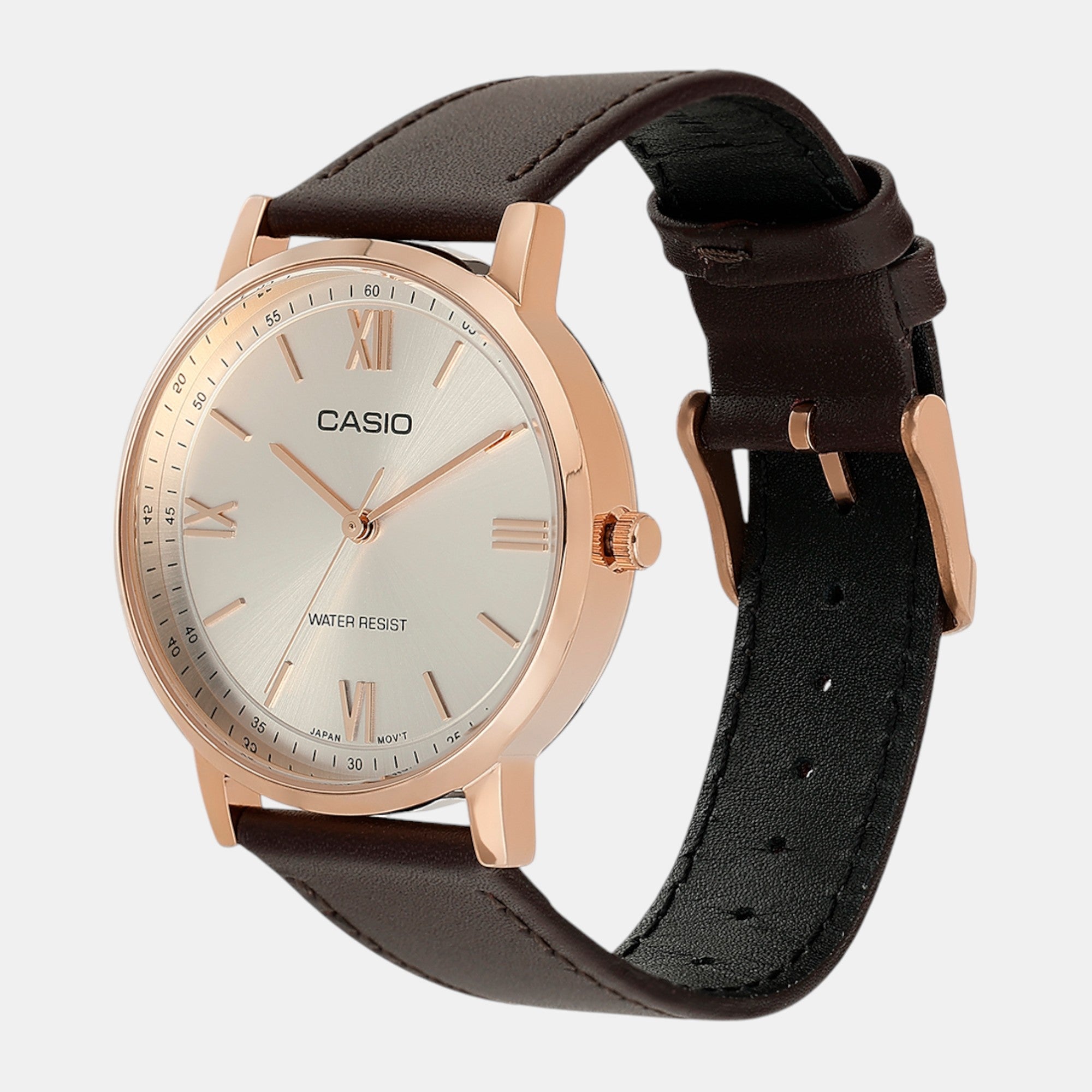 Casio Enticer Men Quartz Silver Dial Analog Leather Watch A2162 - view 3