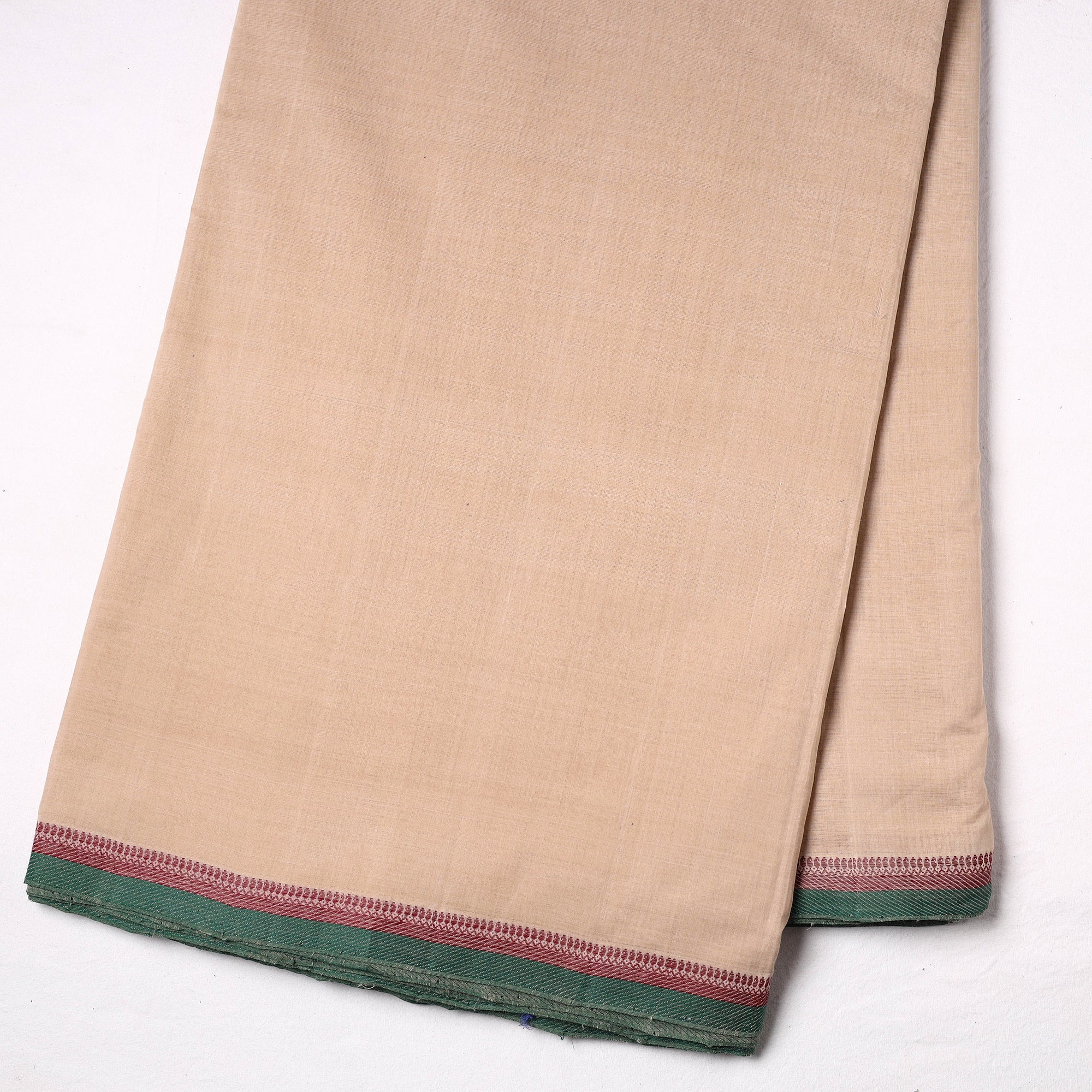 SOUTH KARGHA Beige - Original Mangalagiri Handloom Cotton Thread Border Fabric 01 - view 2