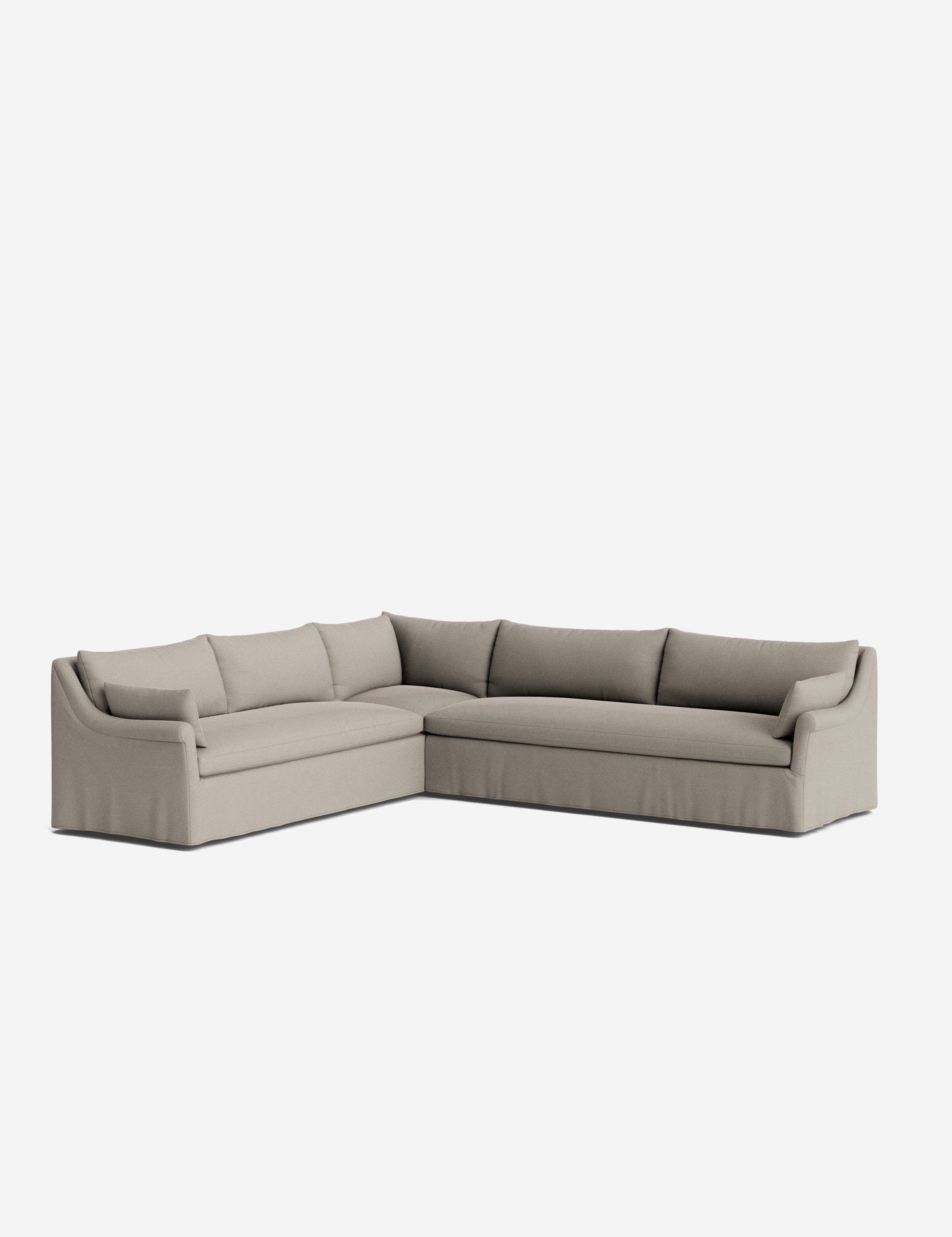 Lulu and Georgia Portola Rolled Arm Slipcover Corner Sectional Sofa - view 110