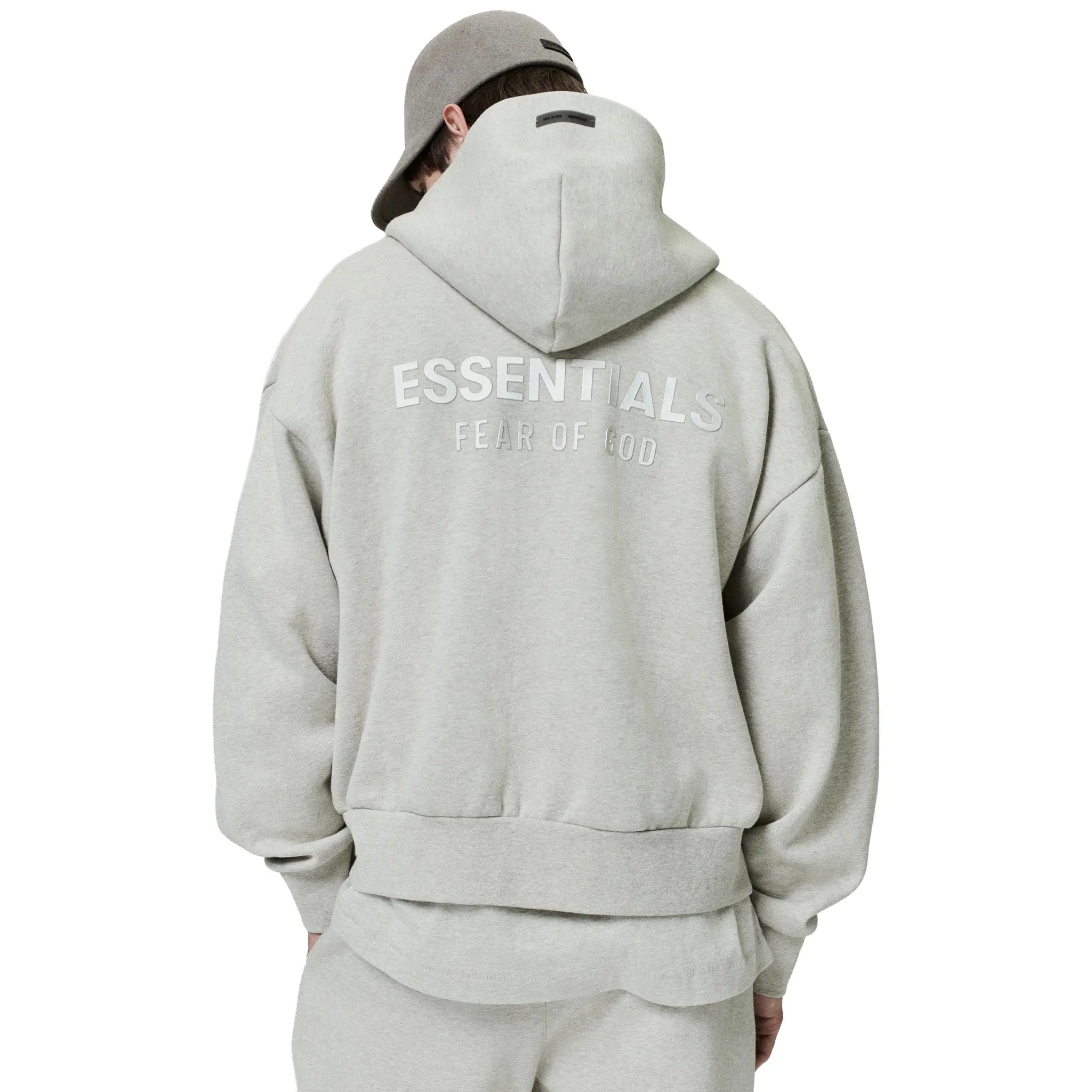 Fear Of God Essentials Classic Heather Stone Zip-Up Hoodie (SS25) - view 6