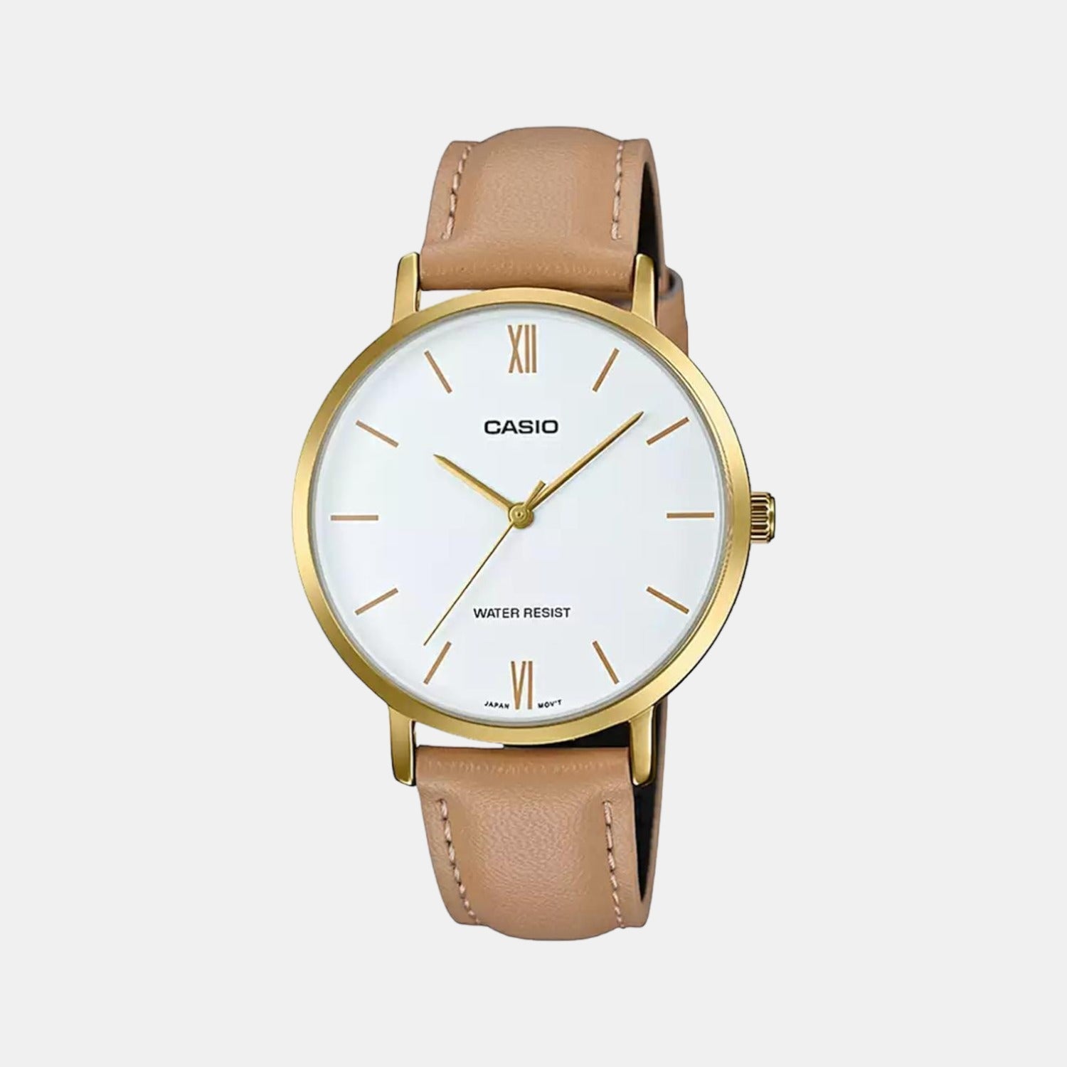 Casio Enticer Women Quartz White Dial Analog Leather Watch A1786