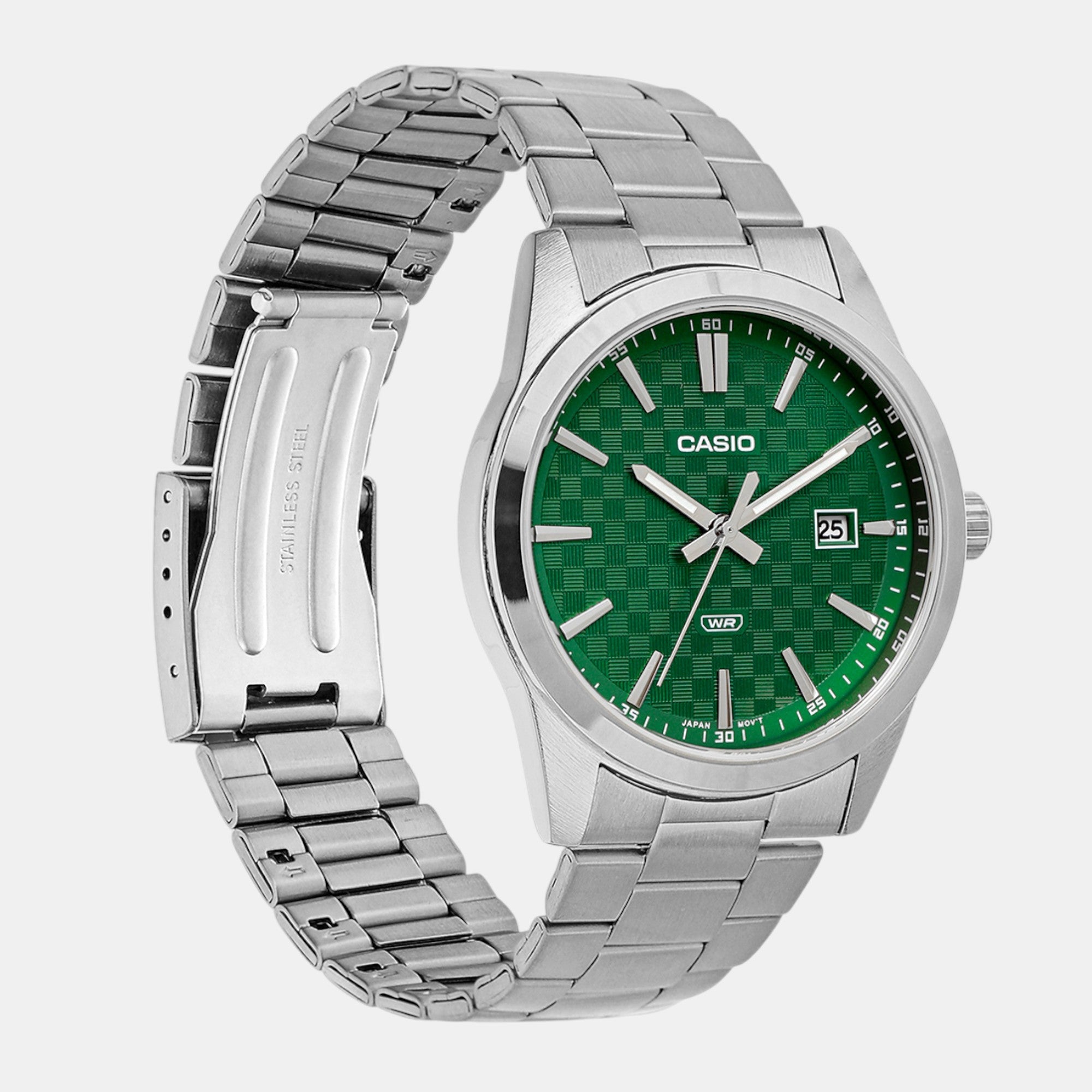 Casio Enticer Men Quartz Green Dial Analog Stainless Steel Watch A2243 - view 2