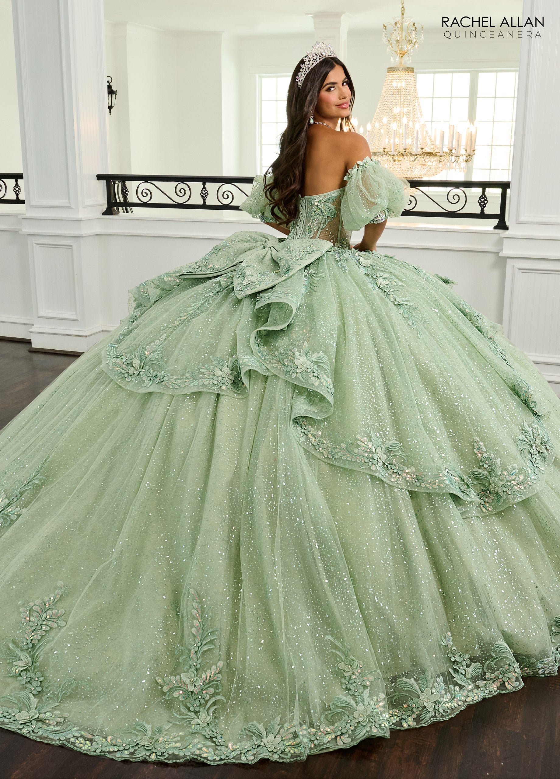 Mary's Bridal Puff Sleeve Quinceanera Dress by Rachel Allan RQ3153 - view 7