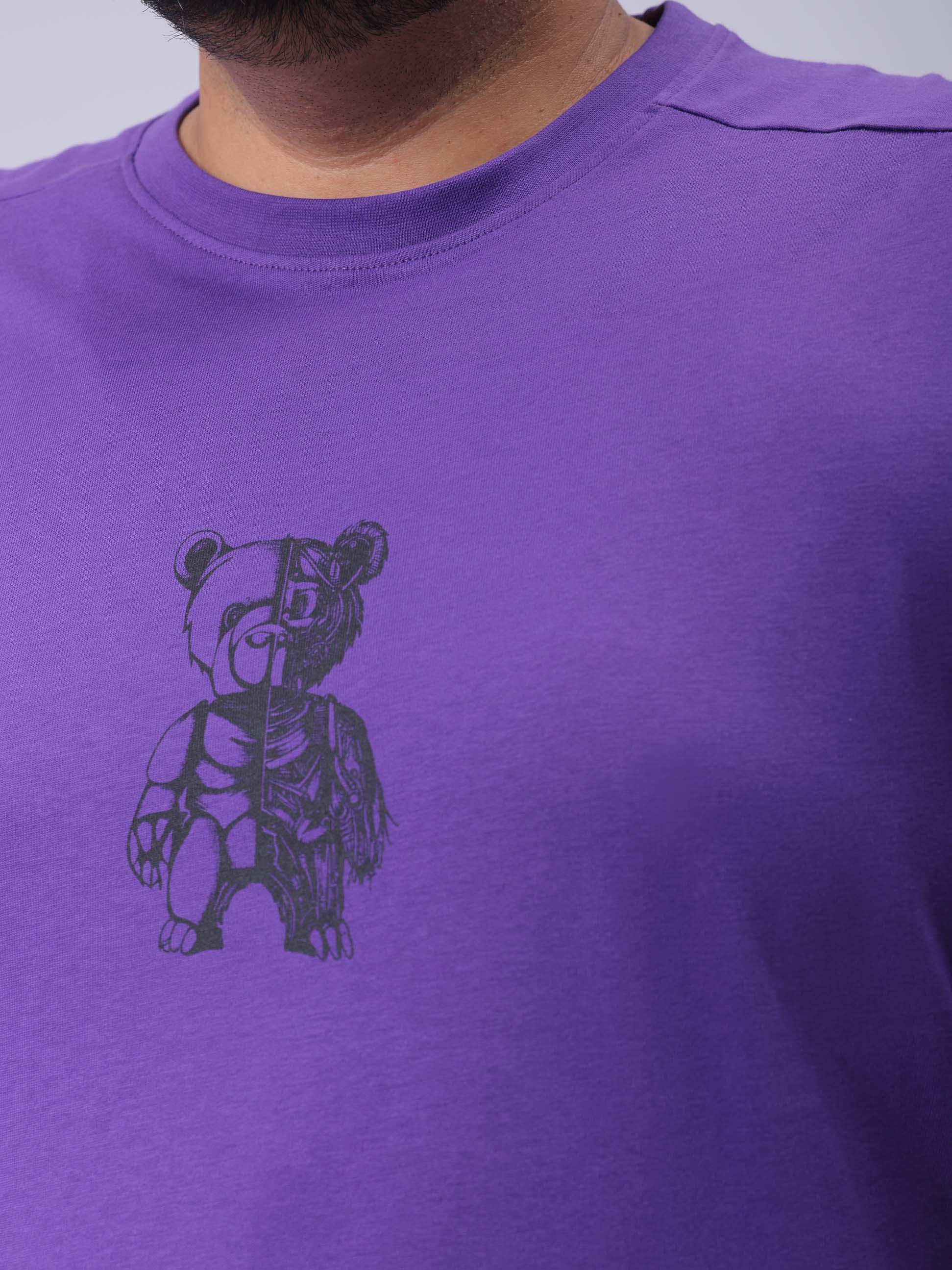 HARDSODA Men's Plus Size Purple Relaxed Fit Printed T-Shirt - view 6