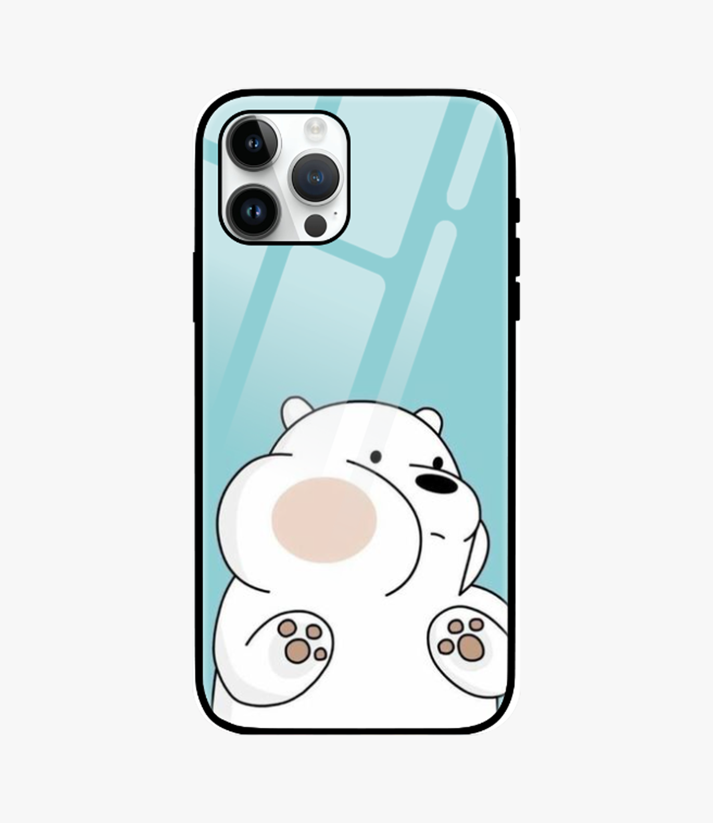 The Case Company Cute White Bear Glass Case for iPhone 15 Pro