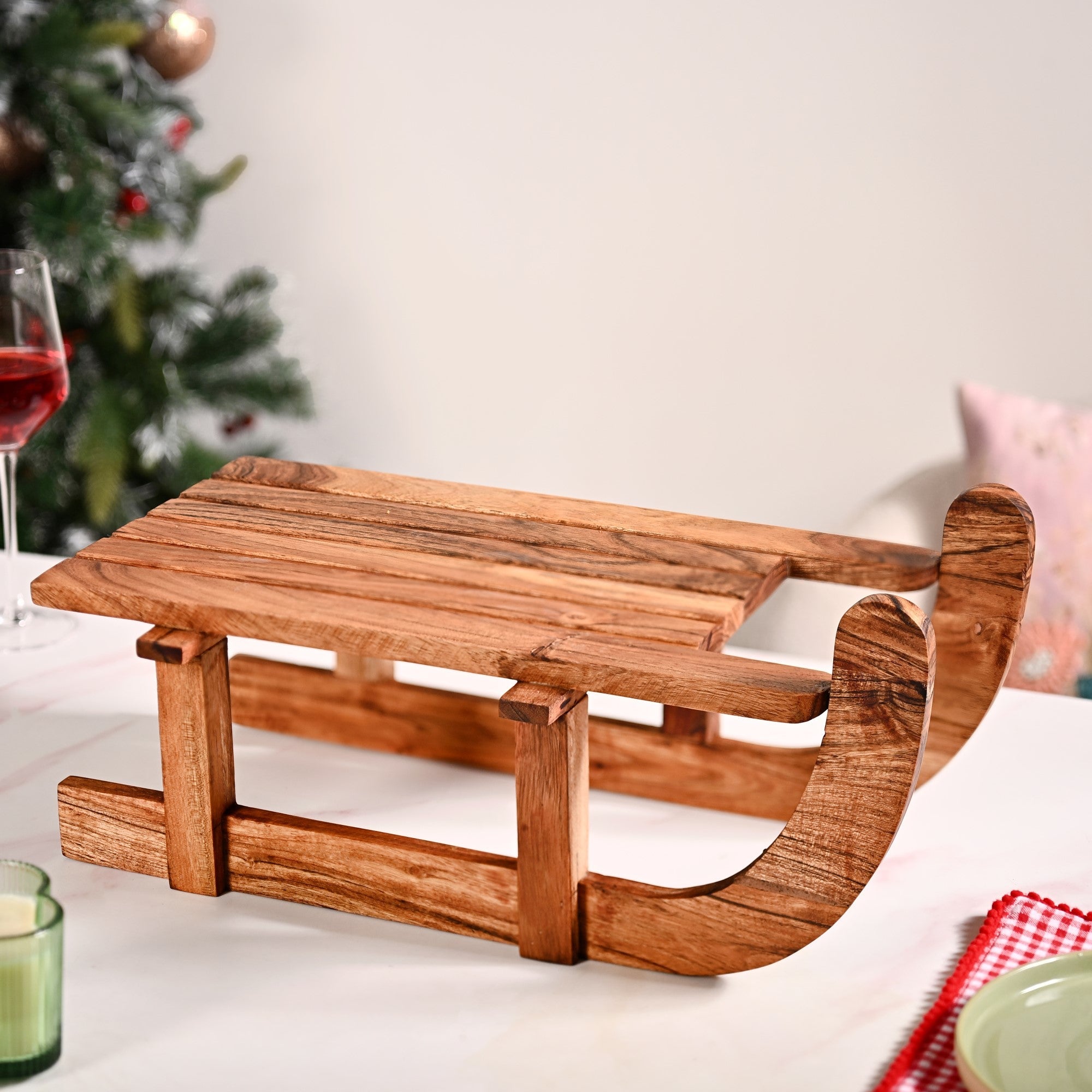 Nestasia Sledge Acacia Wood Serving Platter Riser - view 7