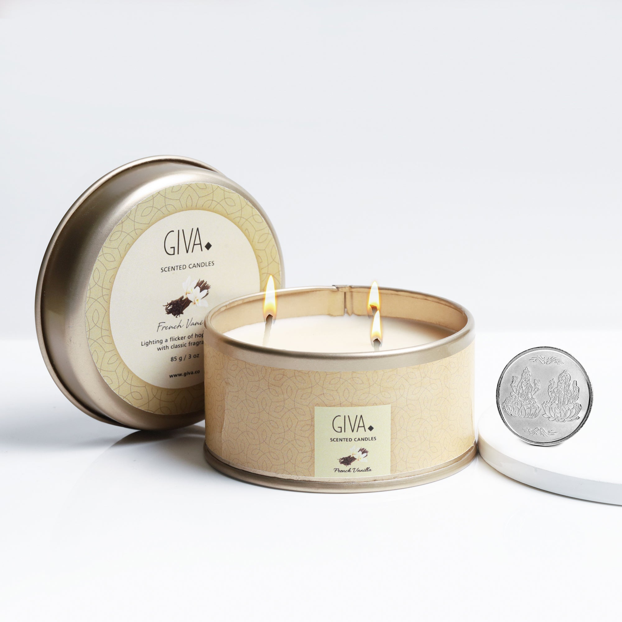 5g lakshmi ganesh – GIVA Jewellery French Vanilla Candle + 5g Lakshmi & Ganesh coin