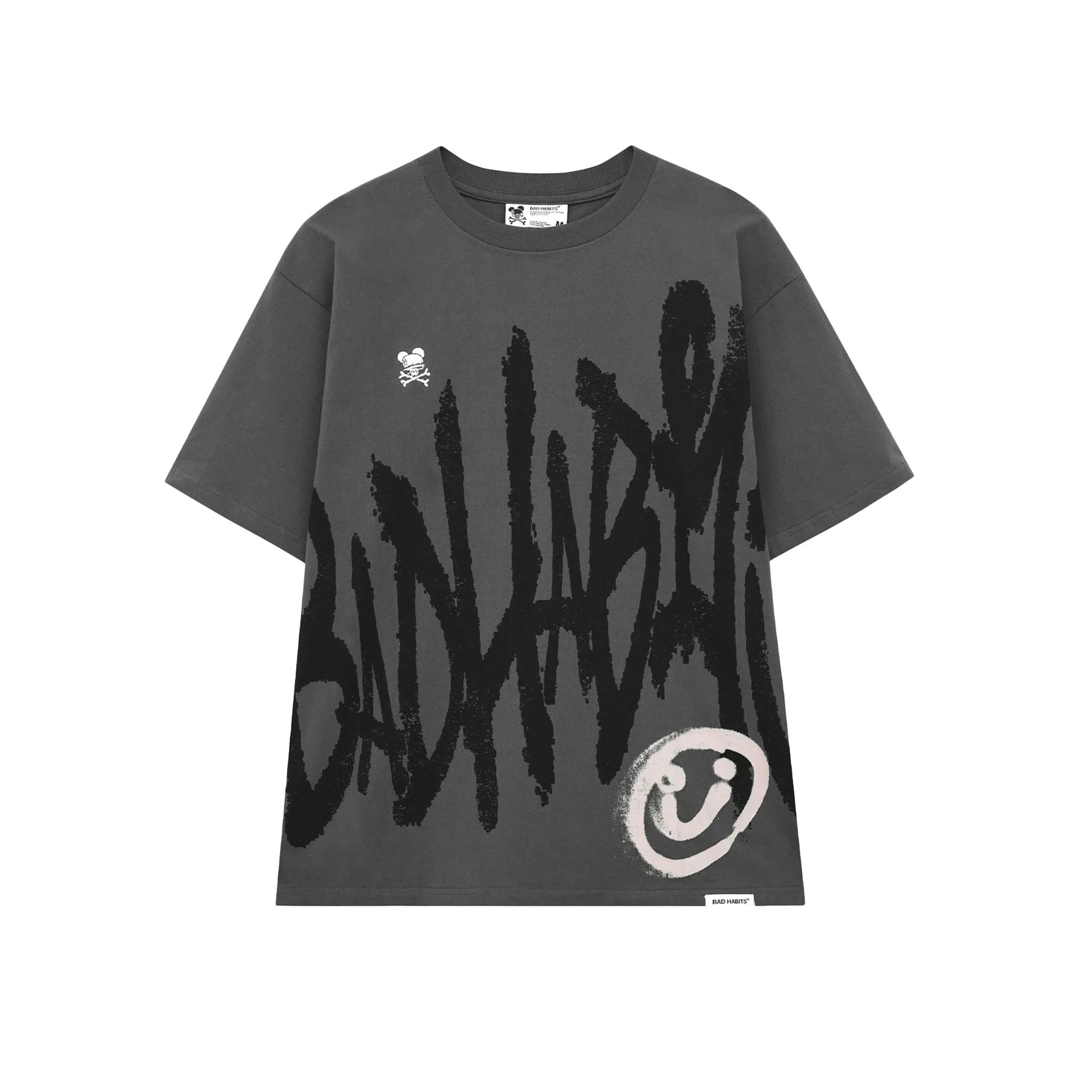 Sneaker Cafe Mumbai Bad Habits Grey Freehand Typo Tee