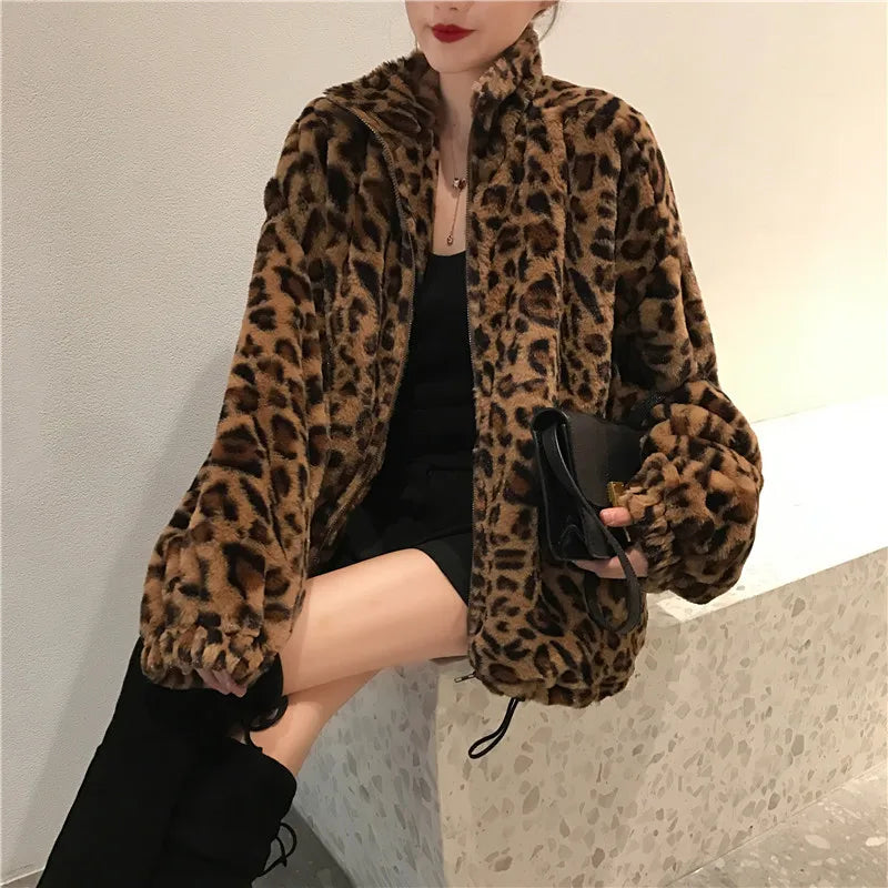 BlackTree Women Chaqueta Vintage Leopard Stand Collar - view 2