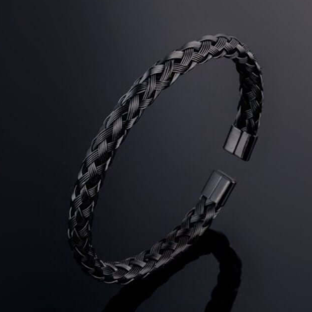 Branta Black Fashion Charm Cuff Bracelet For Men - view 3