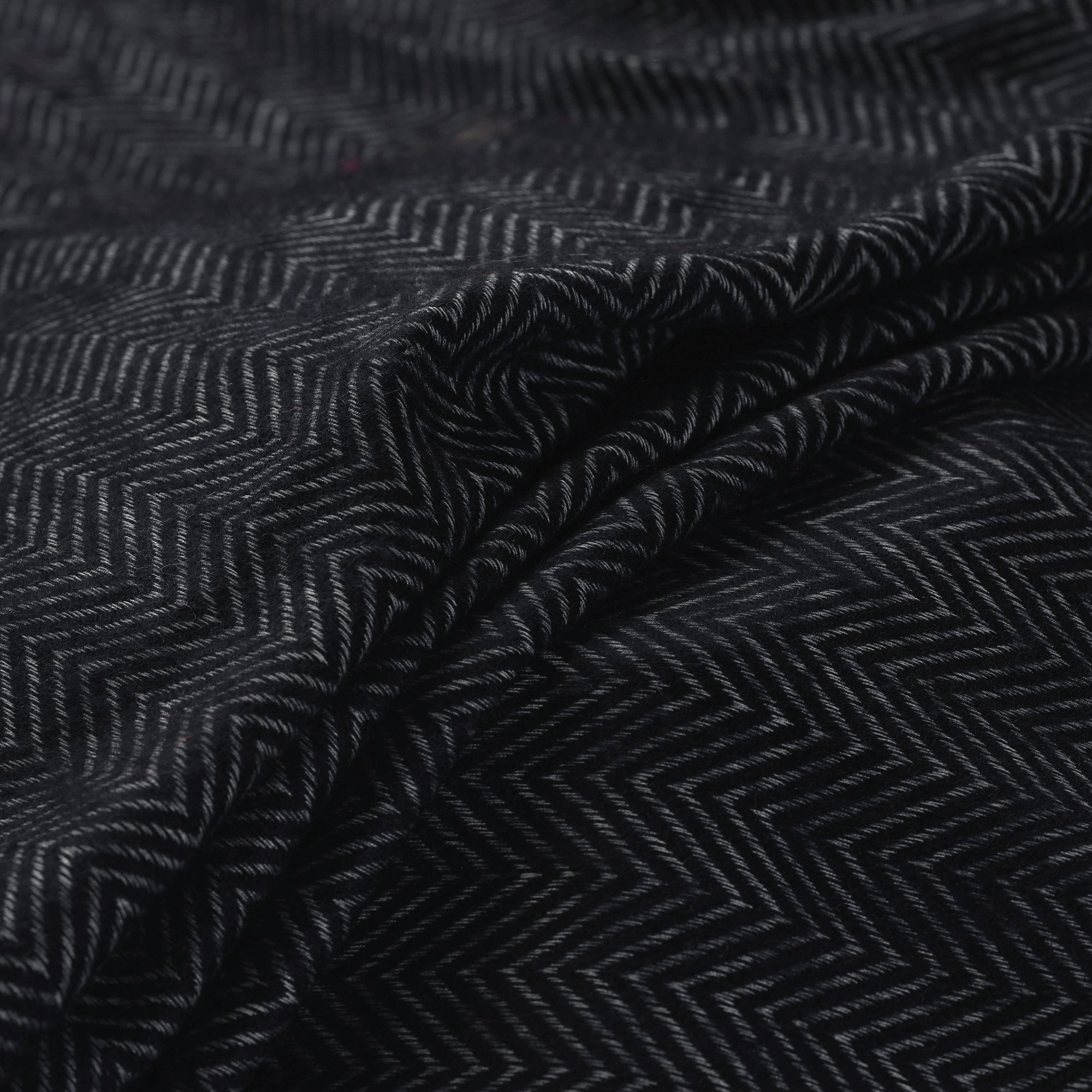 ITOKRI CRAFTS INITIATIVE Black - Acrylic Fine Wool Fabric 35