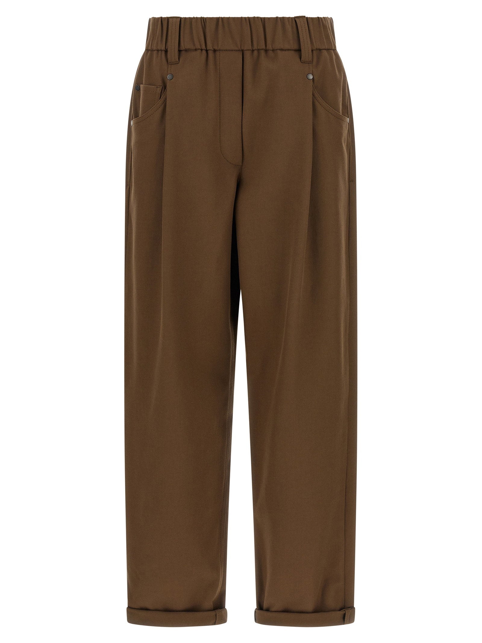 Brunello Cucinelli Baggy Pull-on Pants – 97% cotton, 3% elastane