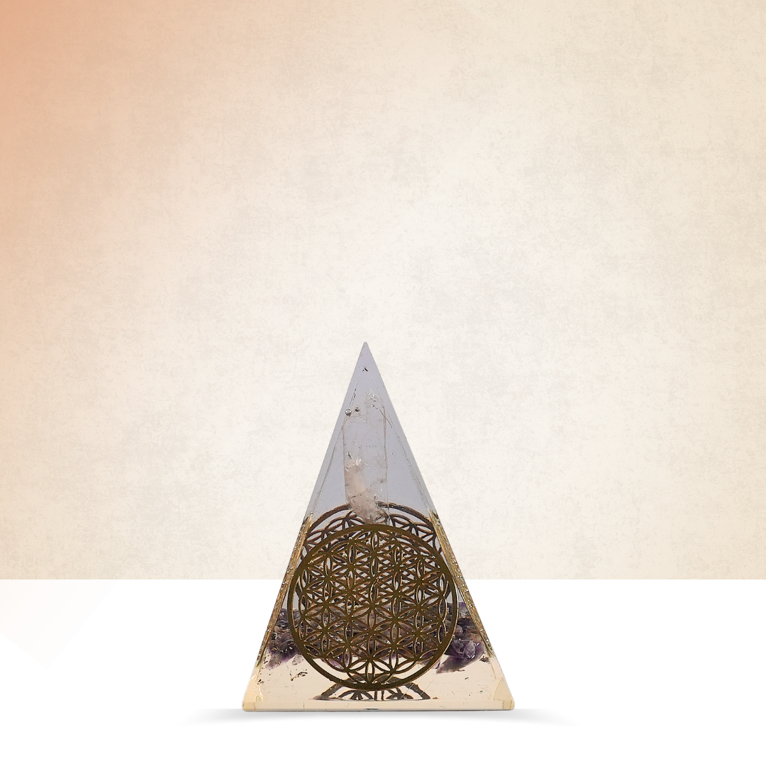 Gemsmantra Amethyst Orgonite Nubian Pyramid