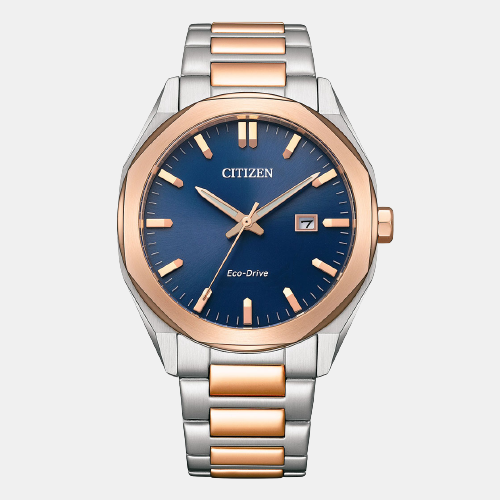 Citizen Eco-Drive Men Quartz Blue Dial Analog Stainless Steel Watch BM7606-84L