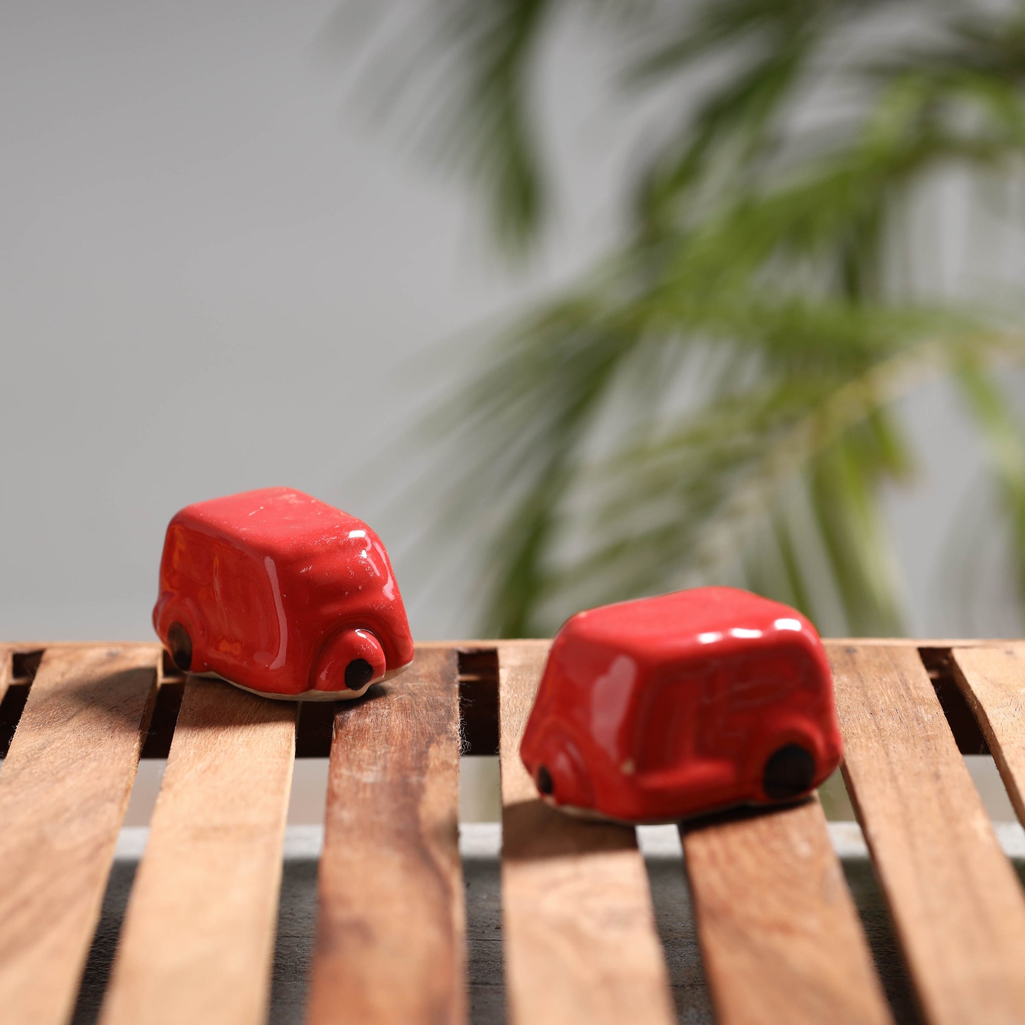 ITOKRI CRAFTS INITIATIVE Auto Rickshaw - Handcrafted Ceramic Toys (Set of 2) - view 2