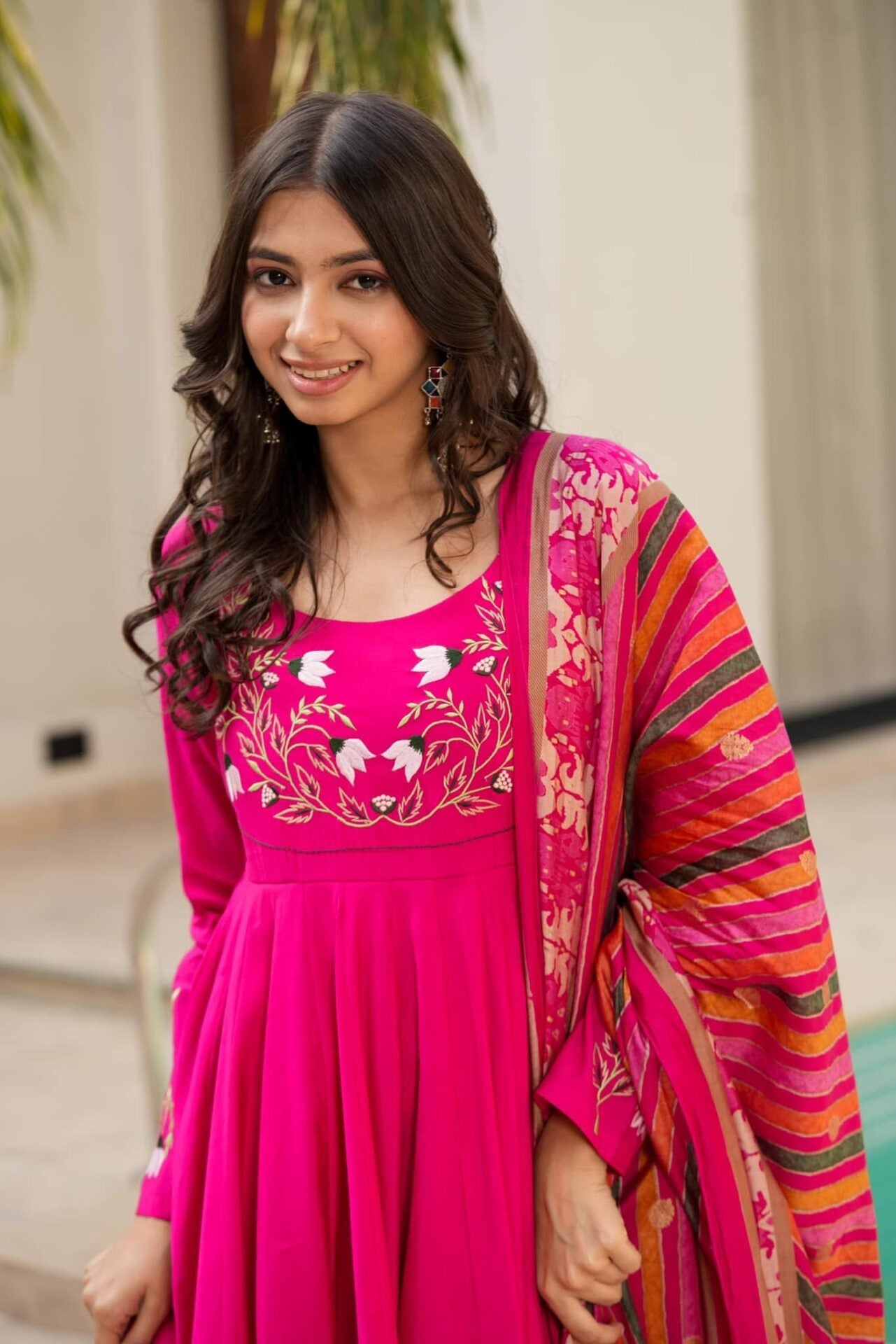 Idaho-o radiant pink muslin suit set - view 6