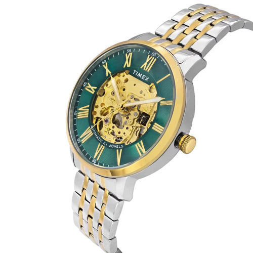 Timex E Class Trend Men Automatic Green Round Stainless Steel Dial Watch 42mm TWEG23504 - view 2