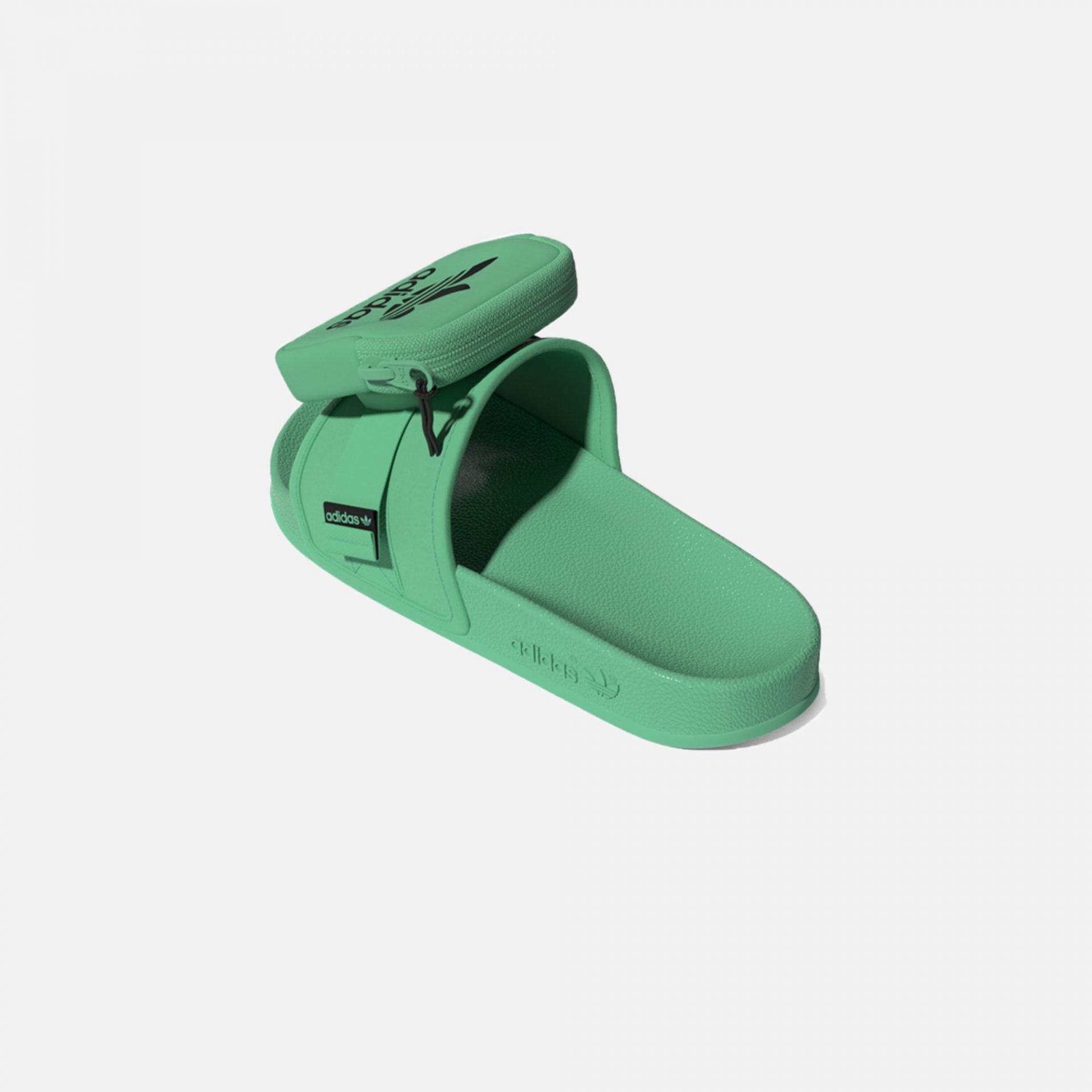 Adidas Originals | POUCHYLETTE SLIDES { HI-RES GREEN - view 2