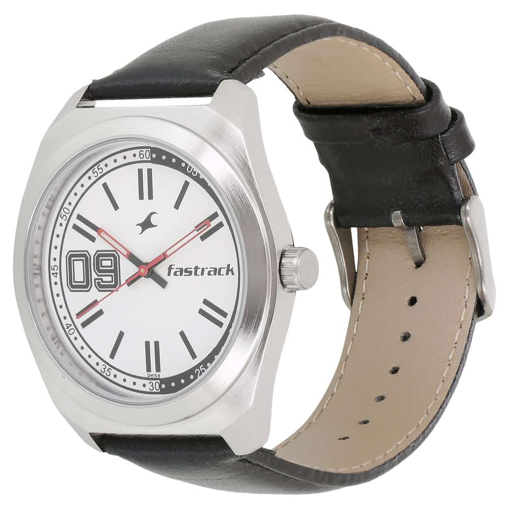 Fastrack Varsity Black Leather – White
