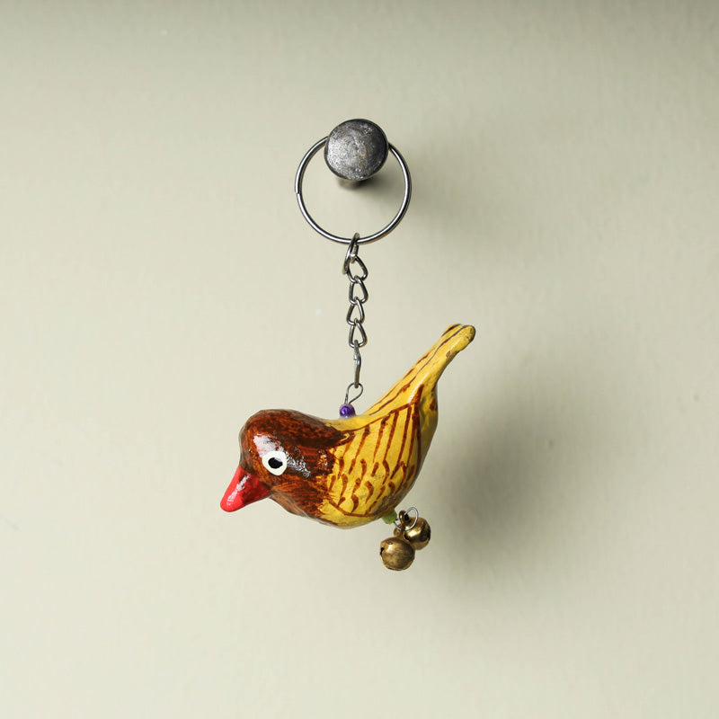 SASHA Bird - Handmade Paper Mache Keychain