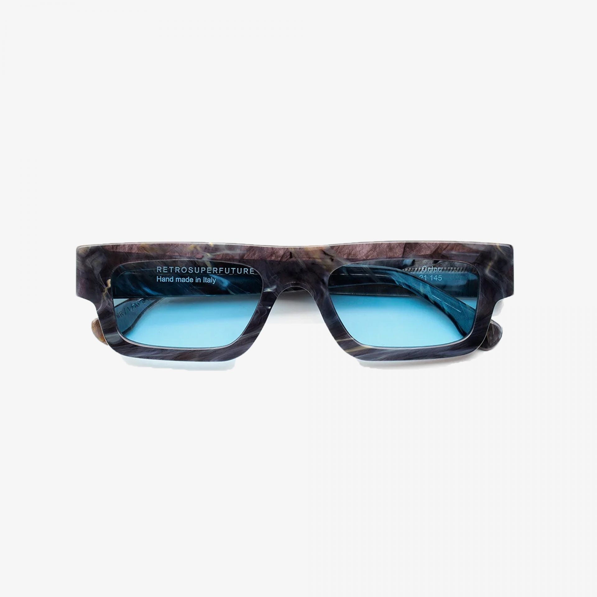 Retrosuperfuture | COLPO BLACK MARBLE SUNGLASSES { BLACK/BLUE