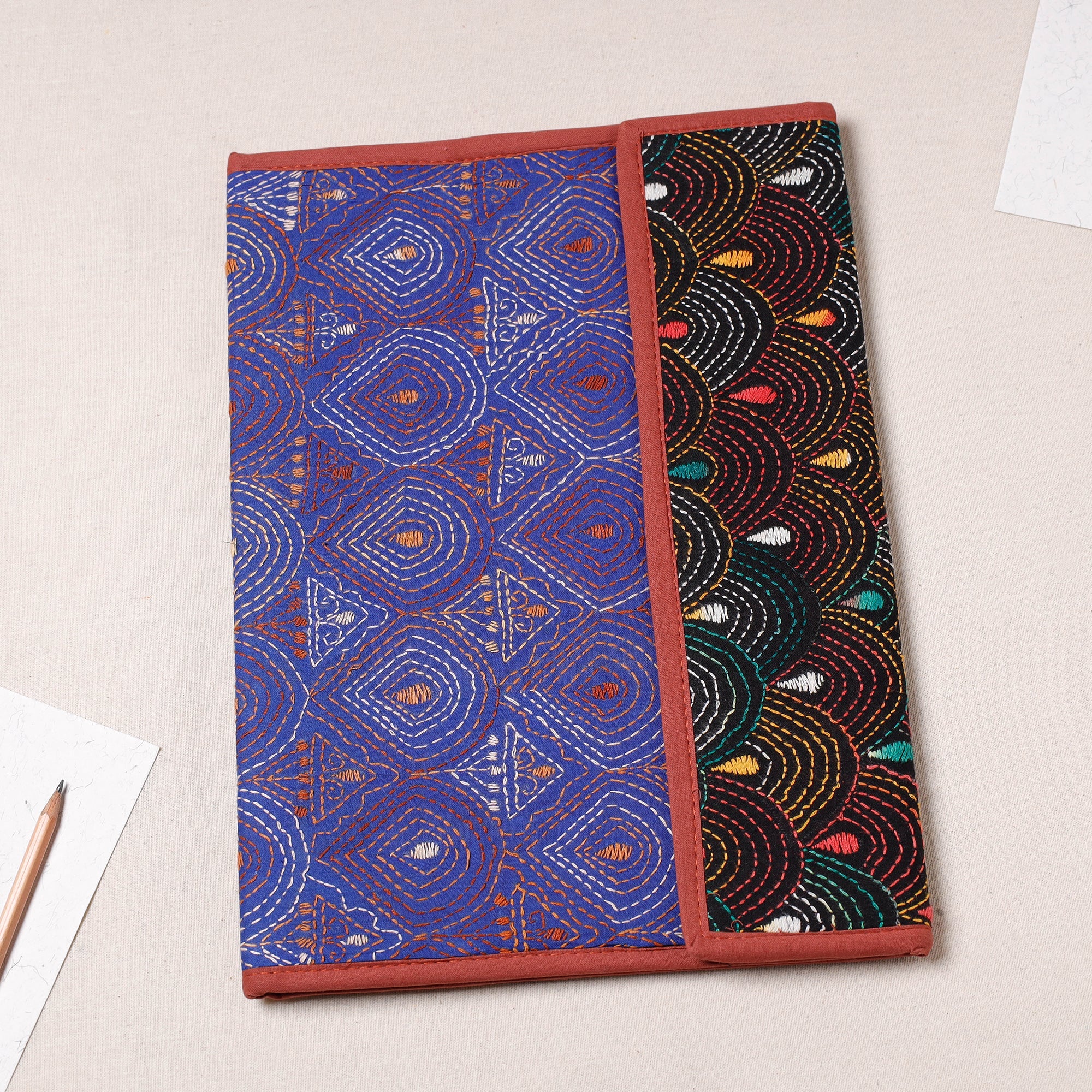 ASALKAAR Bengal Kantha Work Handcrafted File Folder