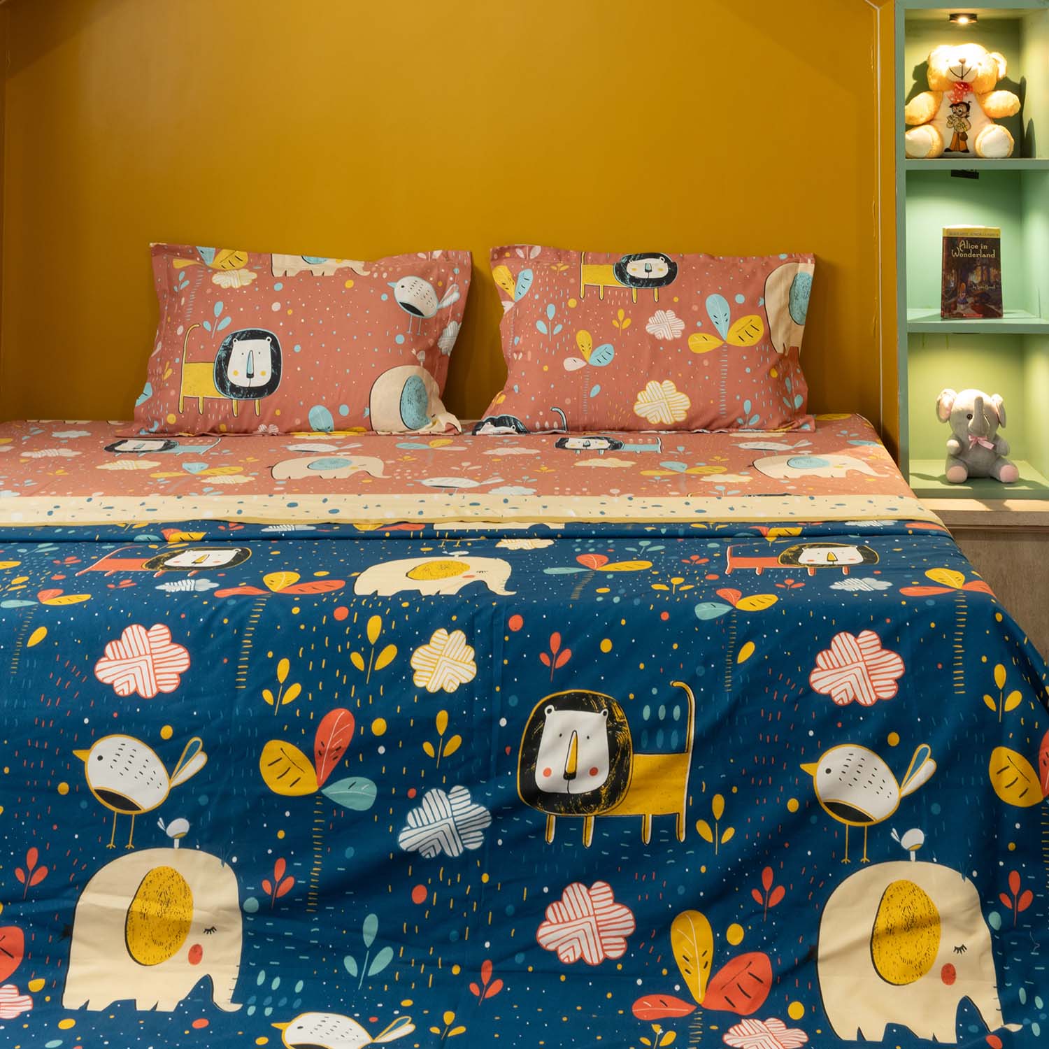 Cotton bedsheet ac – Urban Space -Home Furnishing Store Cotton Bedsheet + AC Blanket Combo Pack - (Combo 24 - Lion King Terra + Lion King Terra)
