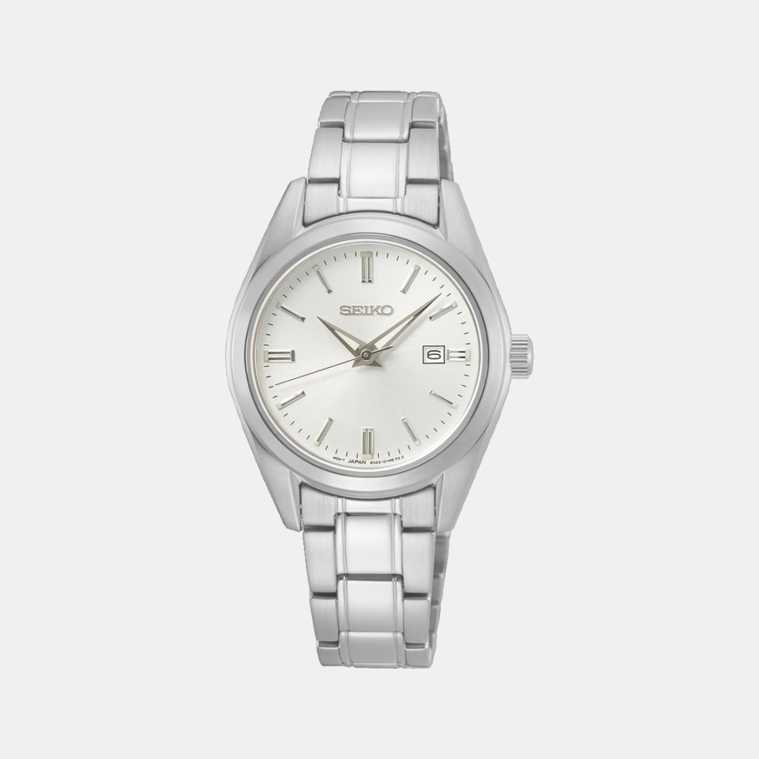 Seiko Classic Women Quartz White Dial Analog Stainless Steel Watch SUR633P1