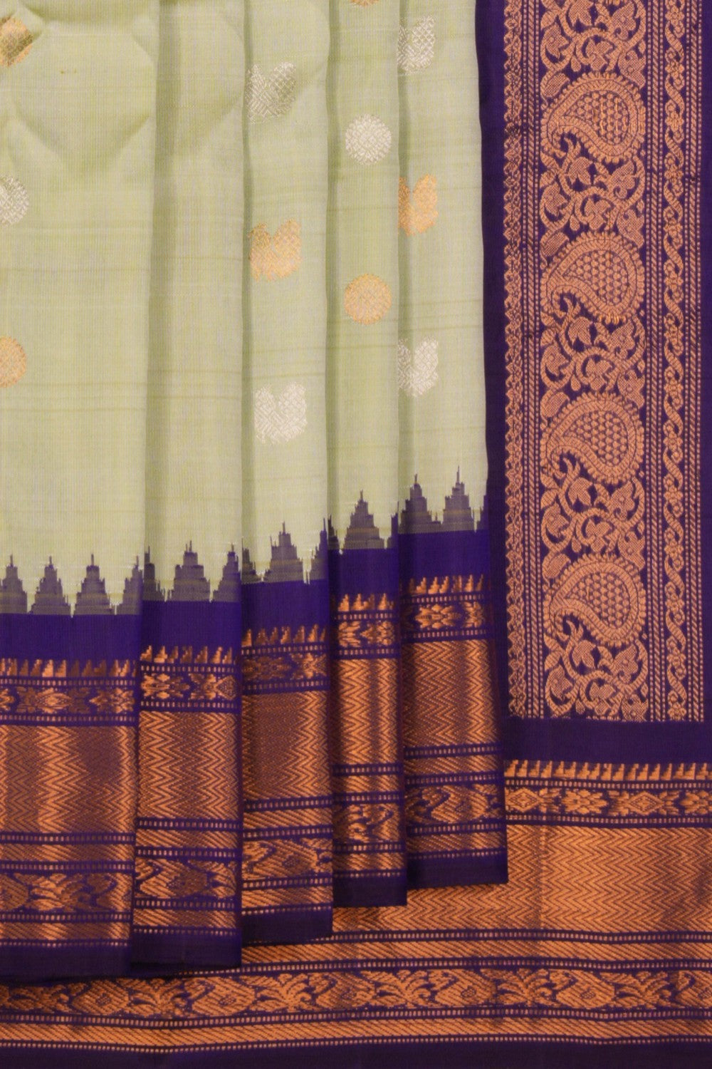 Kalanjali Gadwal Silk Sea Green Saree – Women's