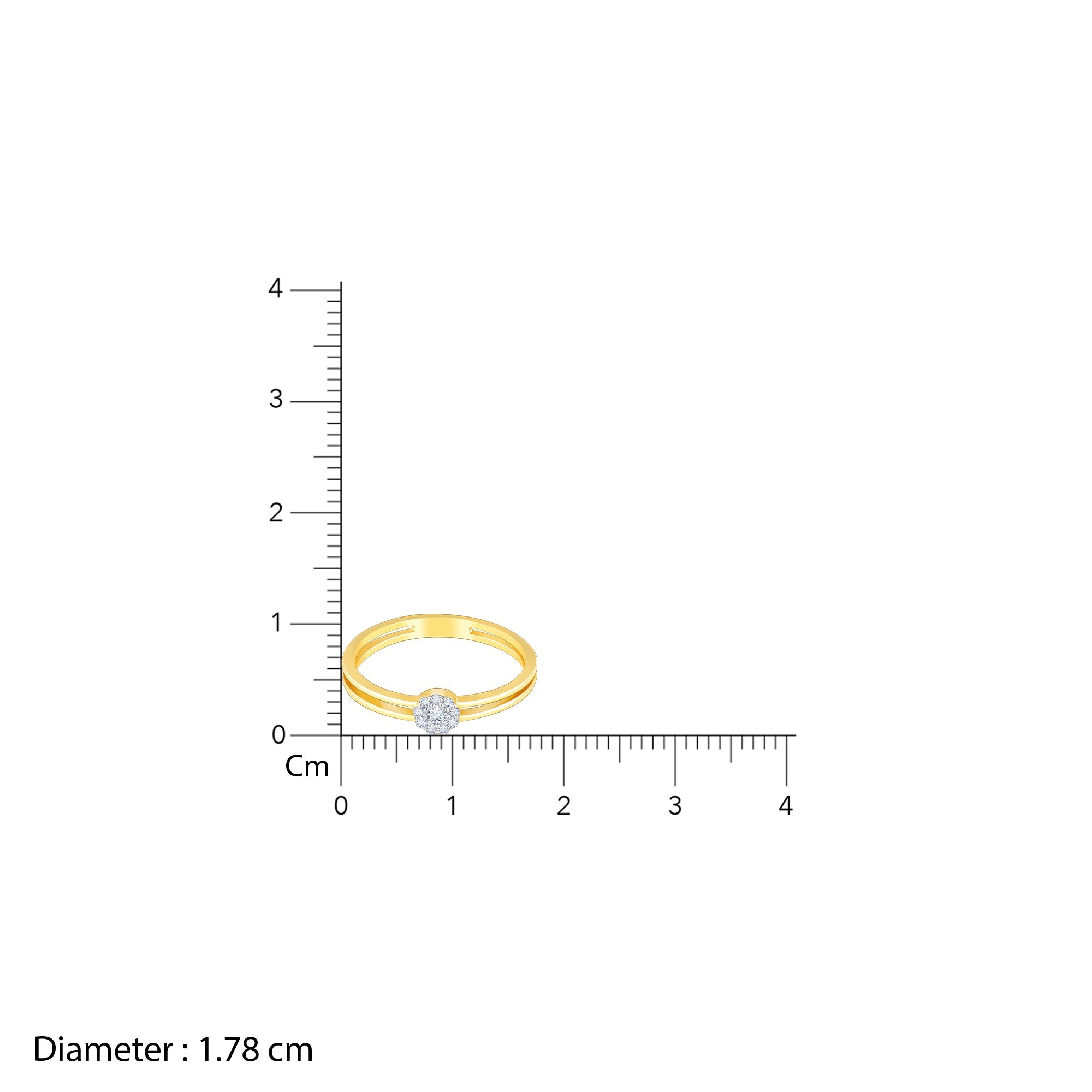 GIVA Jewellery Gold Glistening Grace Diamond Ring - view 4
