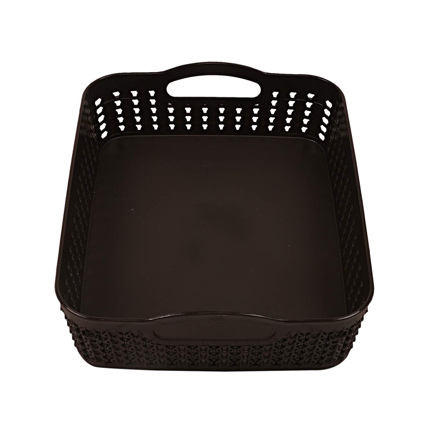 Kuber Industries Plastic 2 Pieces Multipurpose Storage Basket Set (Grey & Black)-CTKTC025419 - view 5