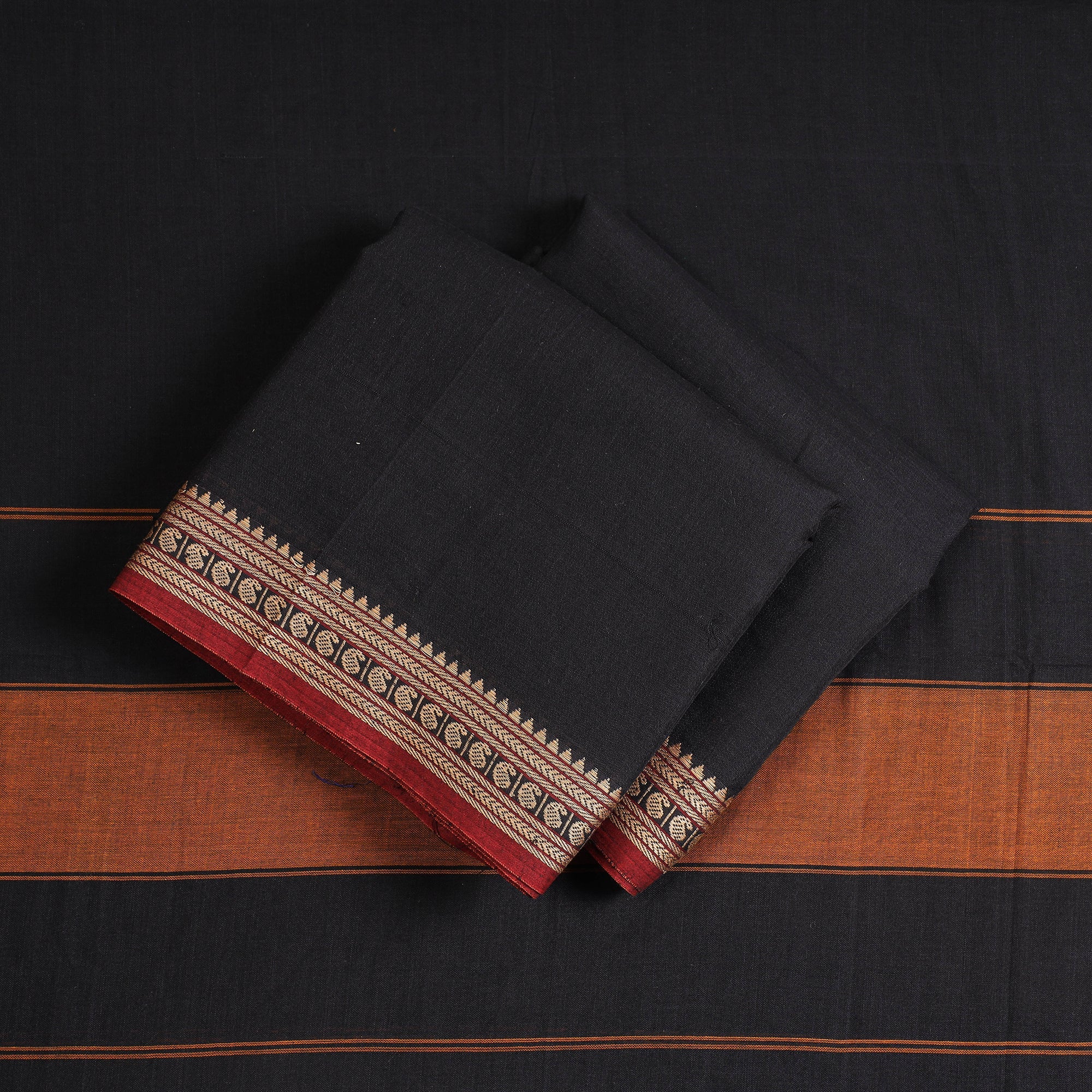 SOUTH KARGHA Black - 3pc Traditional Cotton Dharwad Dress Material 06 - view 2