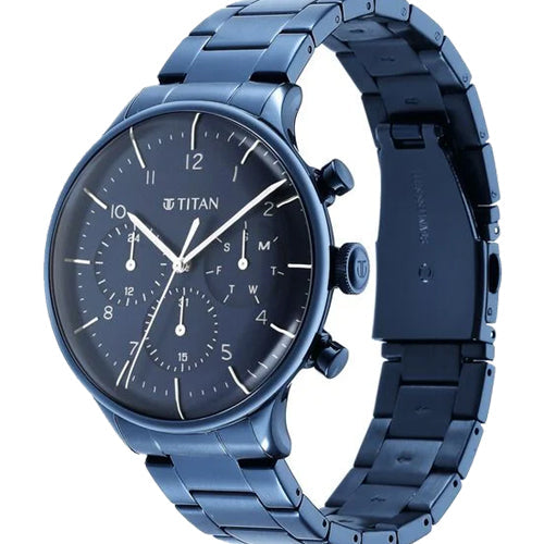 Titan Urban Magic Blue Dial Multial Stainless Steel Strap watch for Men 42mm NT90102QM01 - view 2