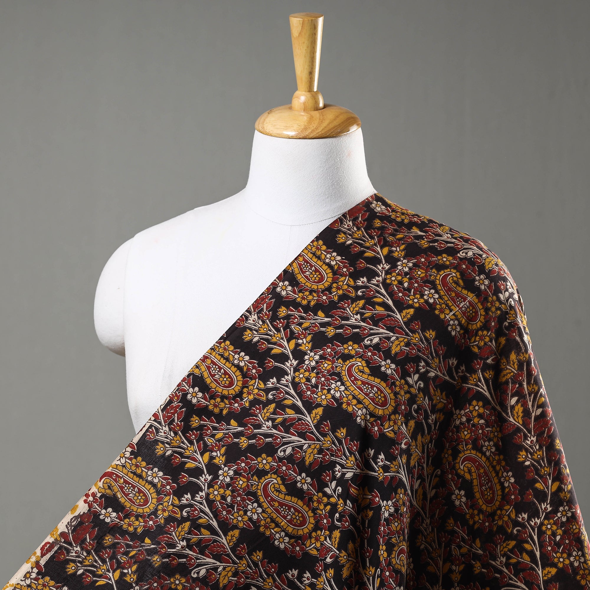 SOUTH KARGHA Black - Kalamkari Printed Cotton Fabric