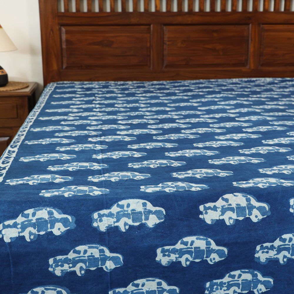 BINDAAS UNLIMITED Blue - Block Art Print Cotton Double Bindaas Bed Sheet (110 x 93 in) - view 2