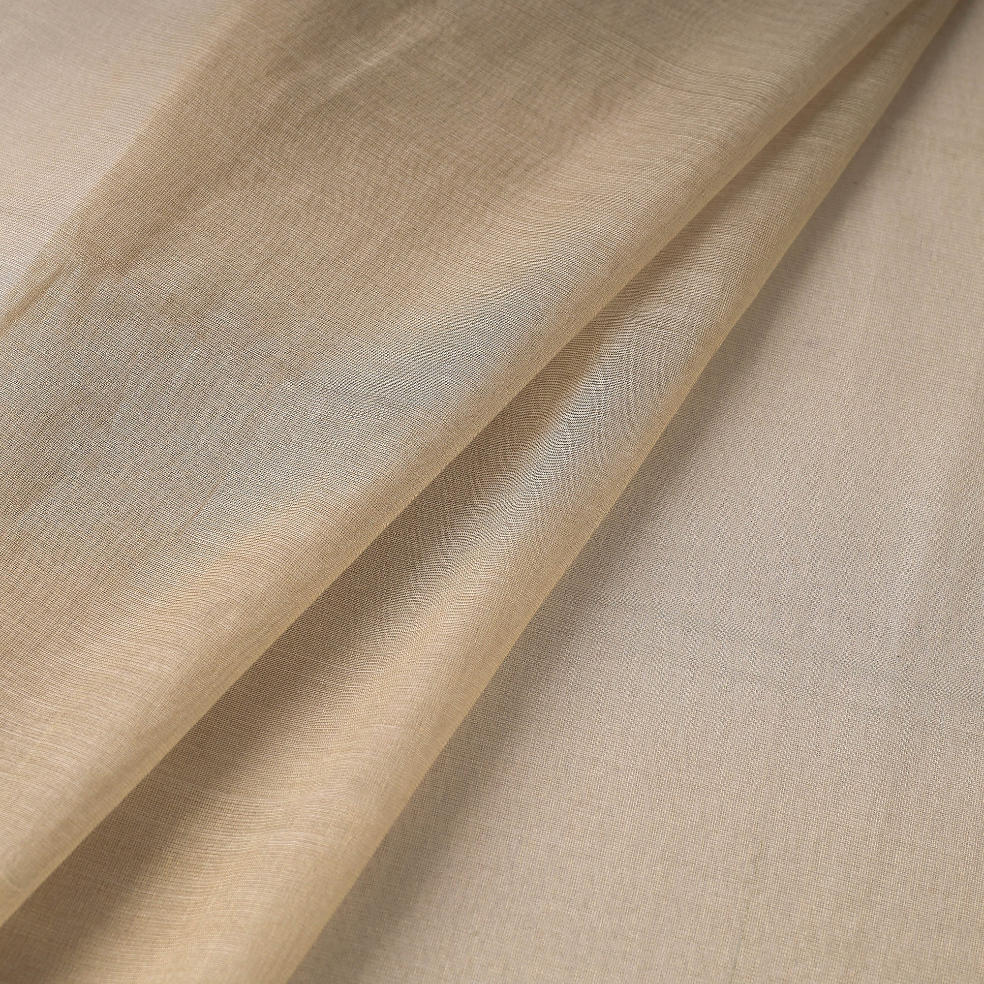 CHANDERI BY RAUPH KHAN Beige - Traditional Tissue Chanderi Silk Handloom Zari Weave Fabric - view 2