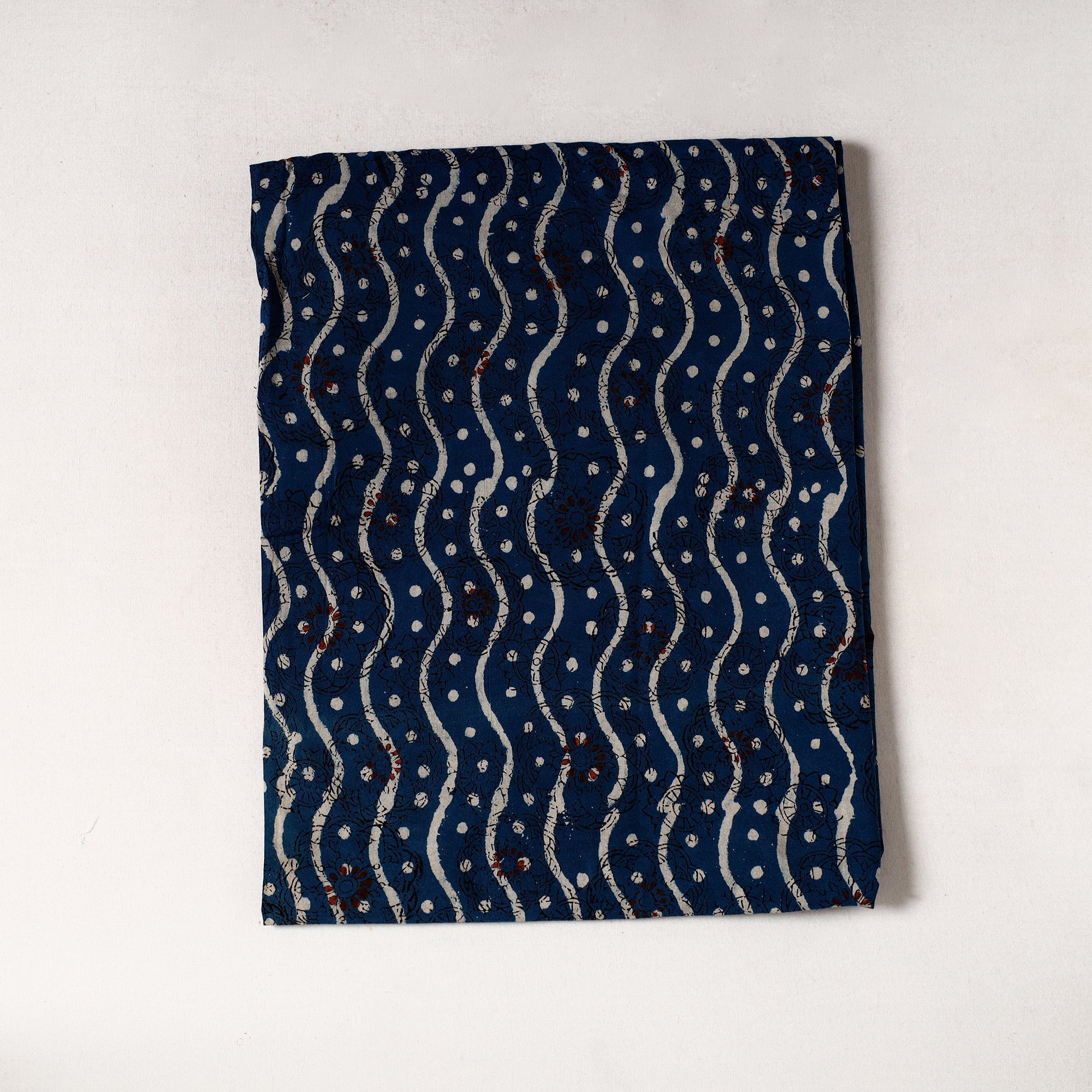 BAGRU DABU PRINTS Blue - Bagru Dabu Block Printed Cotton Precut Fabric (1 meter) 44