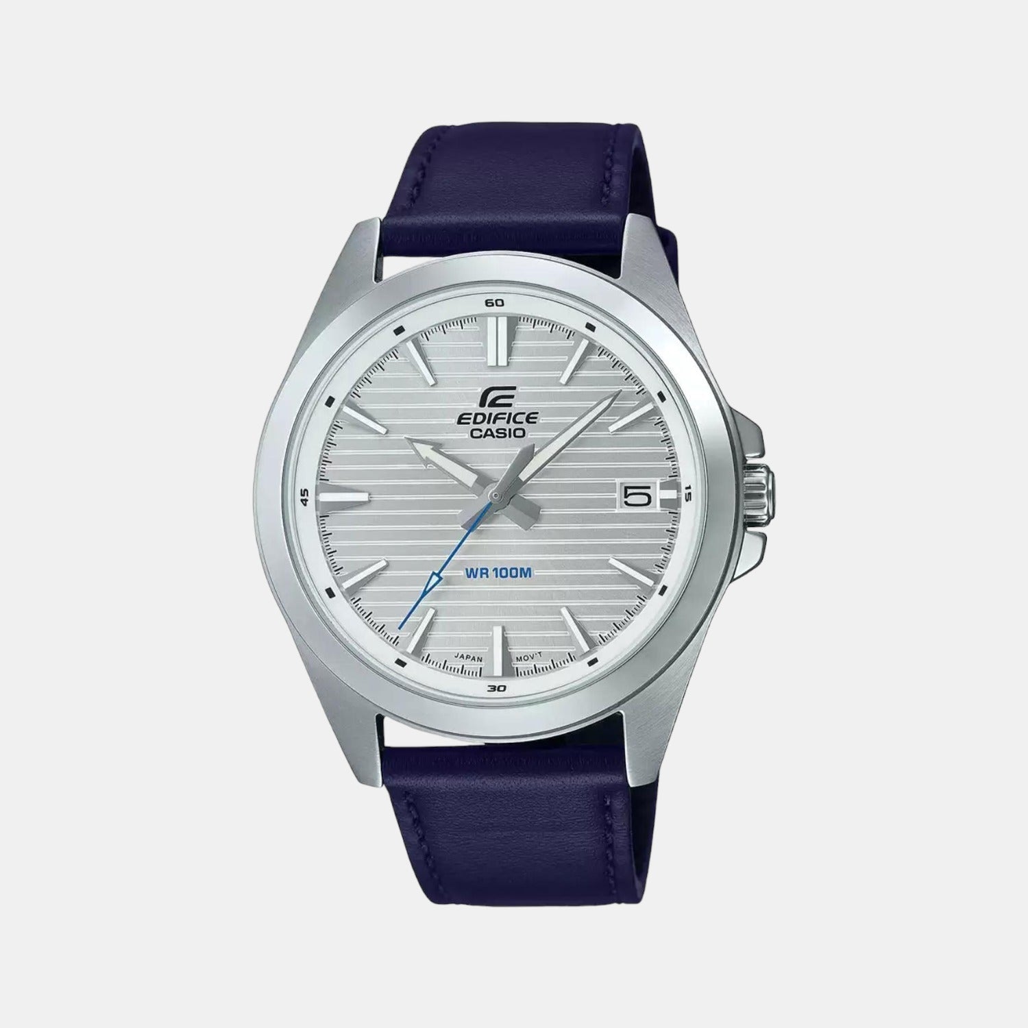 Casio Edifice Men Quartz Silver Dial Analog Leather Watch ED541